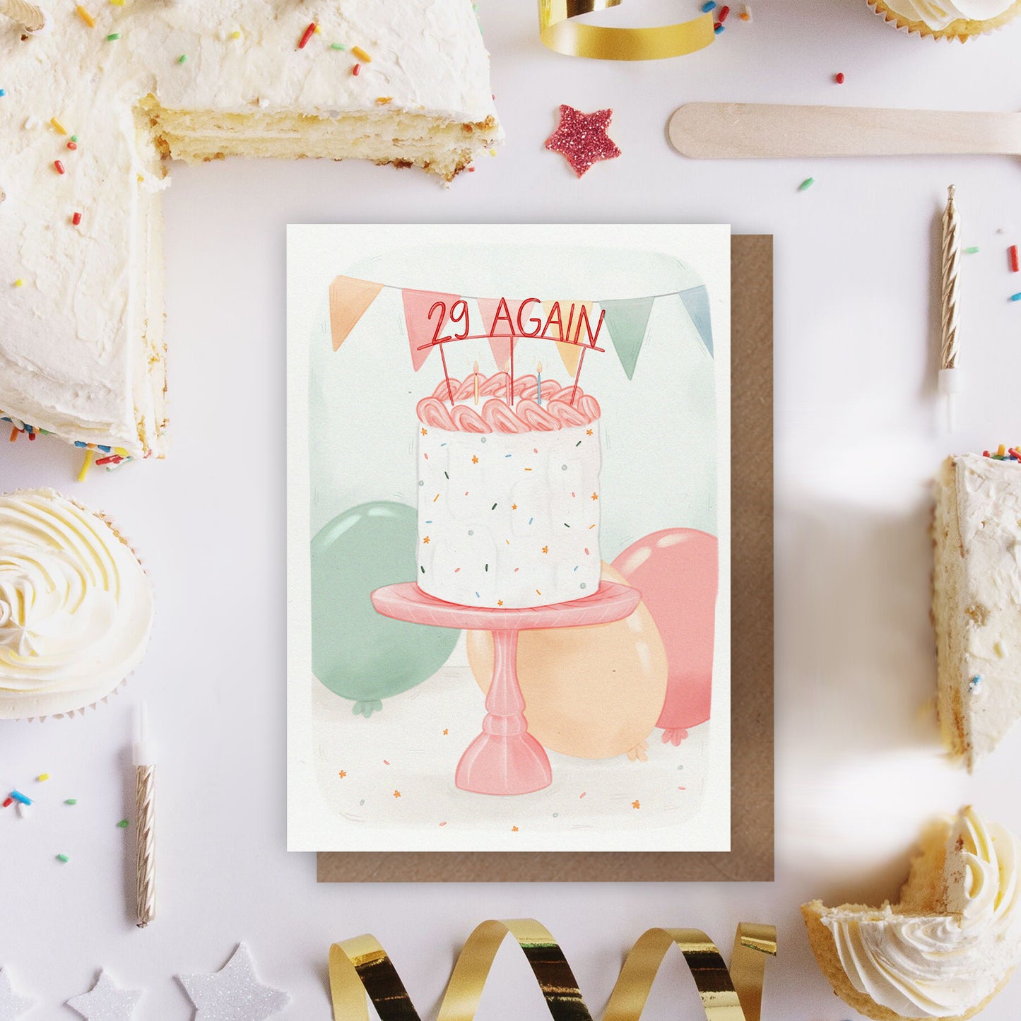 29 again Birthday card - Funny Happy birthday card
