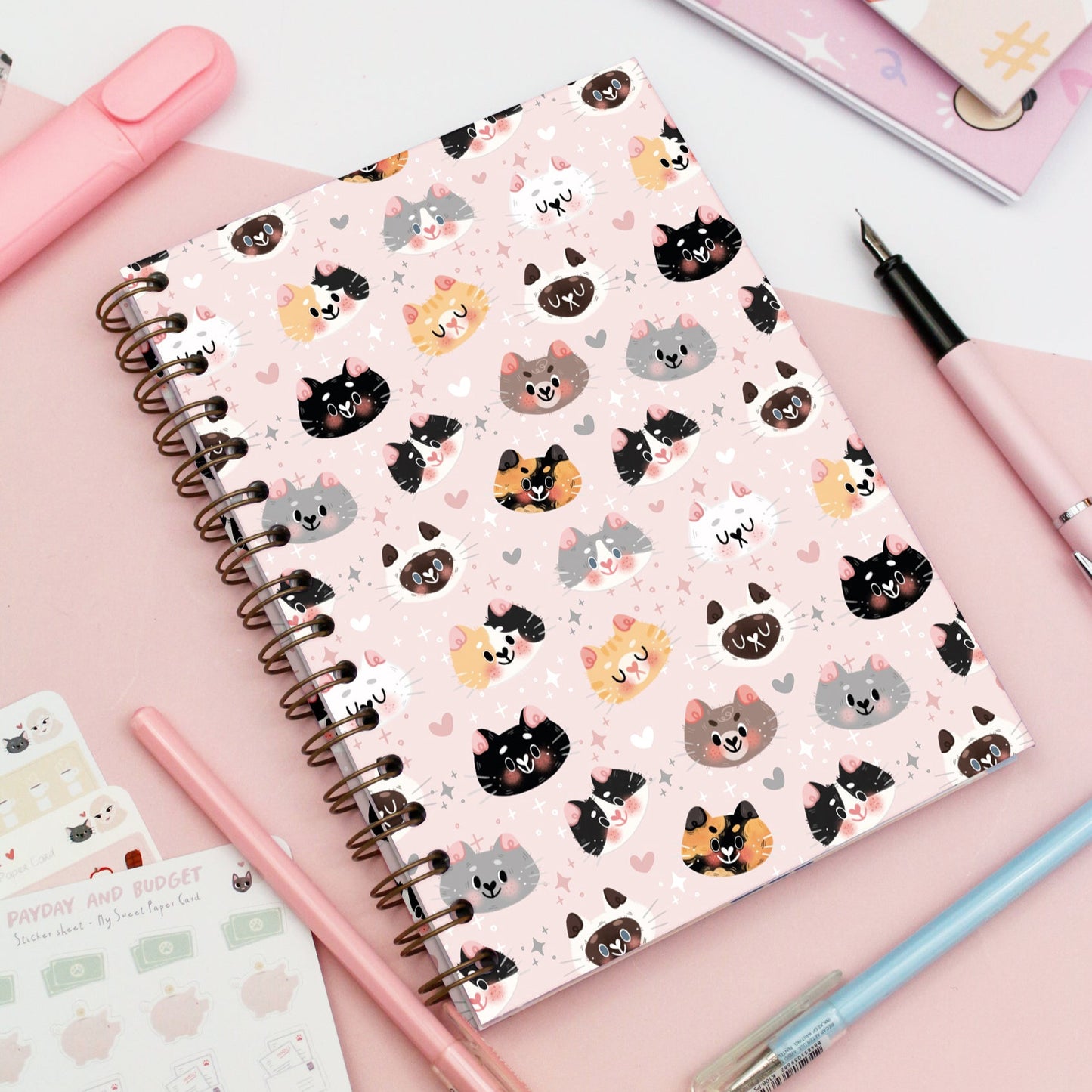 cat spiral bullet journal