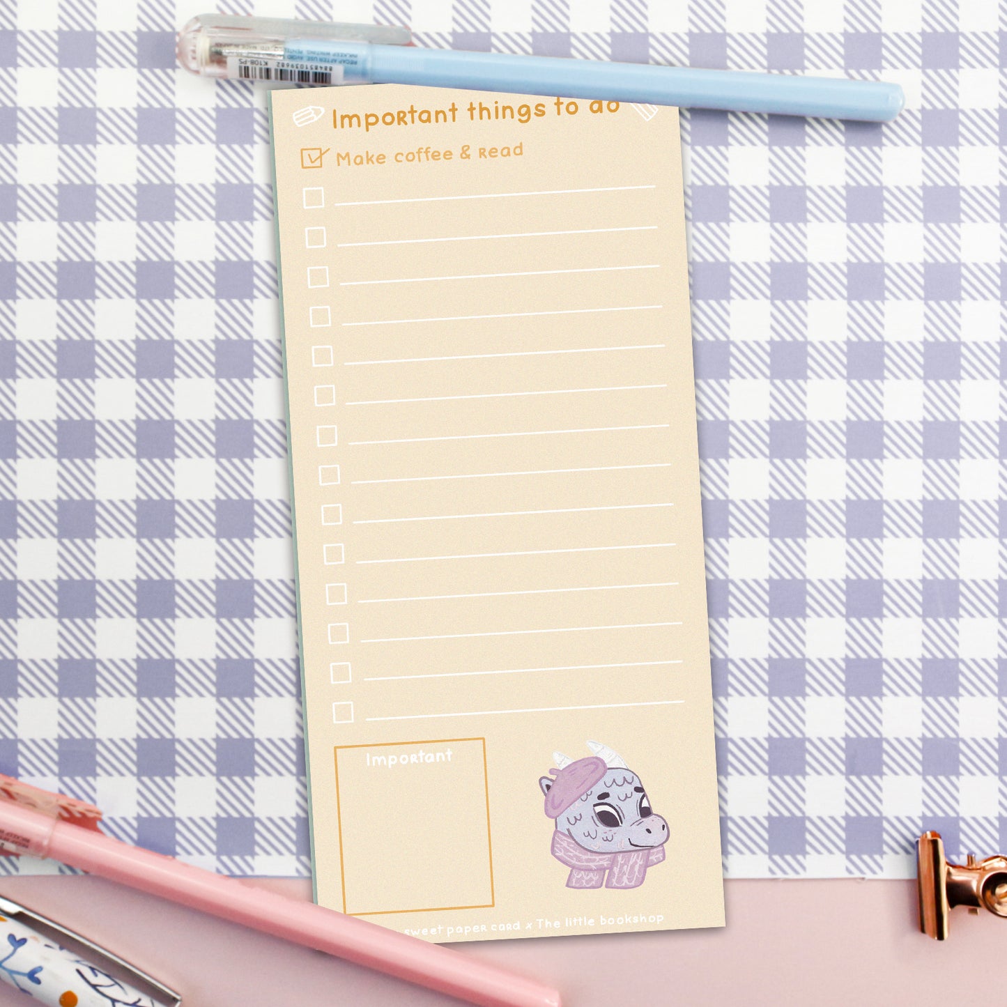 Book dragon to do list notepad - Large notepad