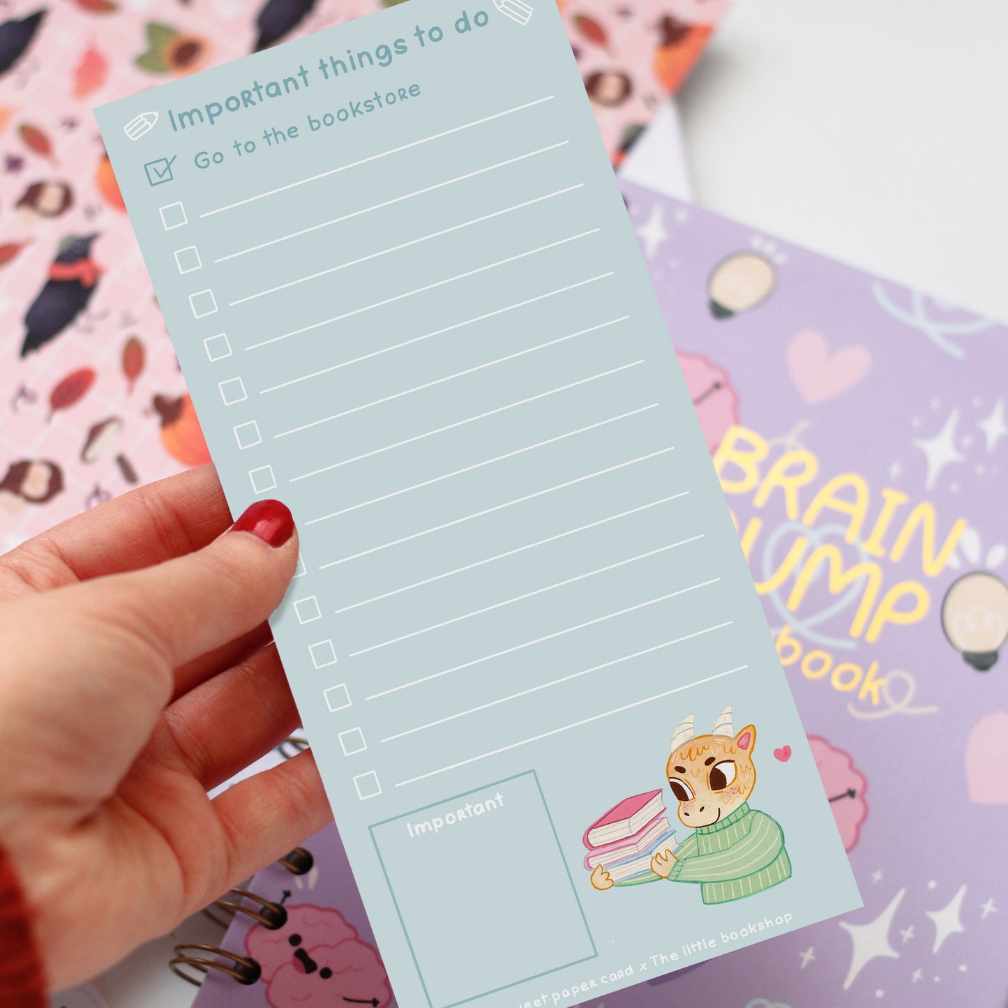 Book dragon to do list notepad - Large notepad