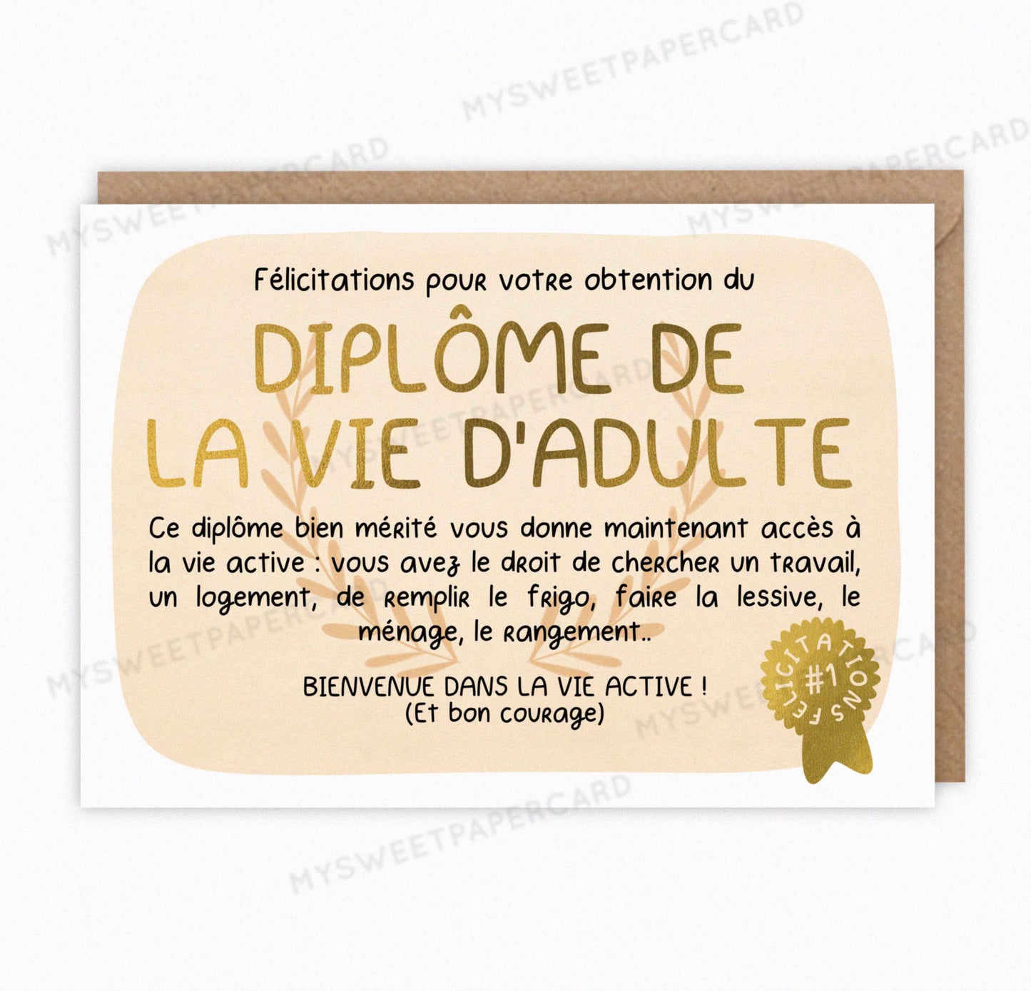carte felicitation examen diplome du bac humoristique