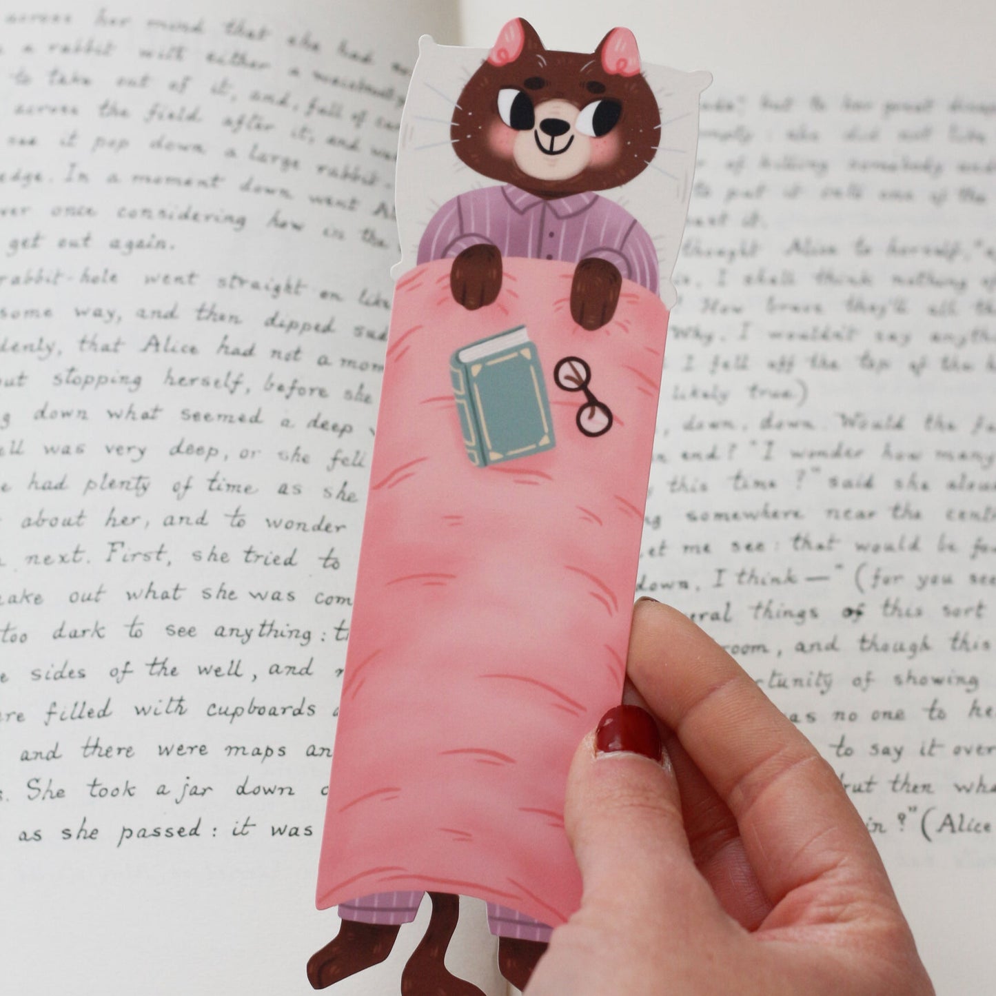 Cosy Cat in bed Bookmark