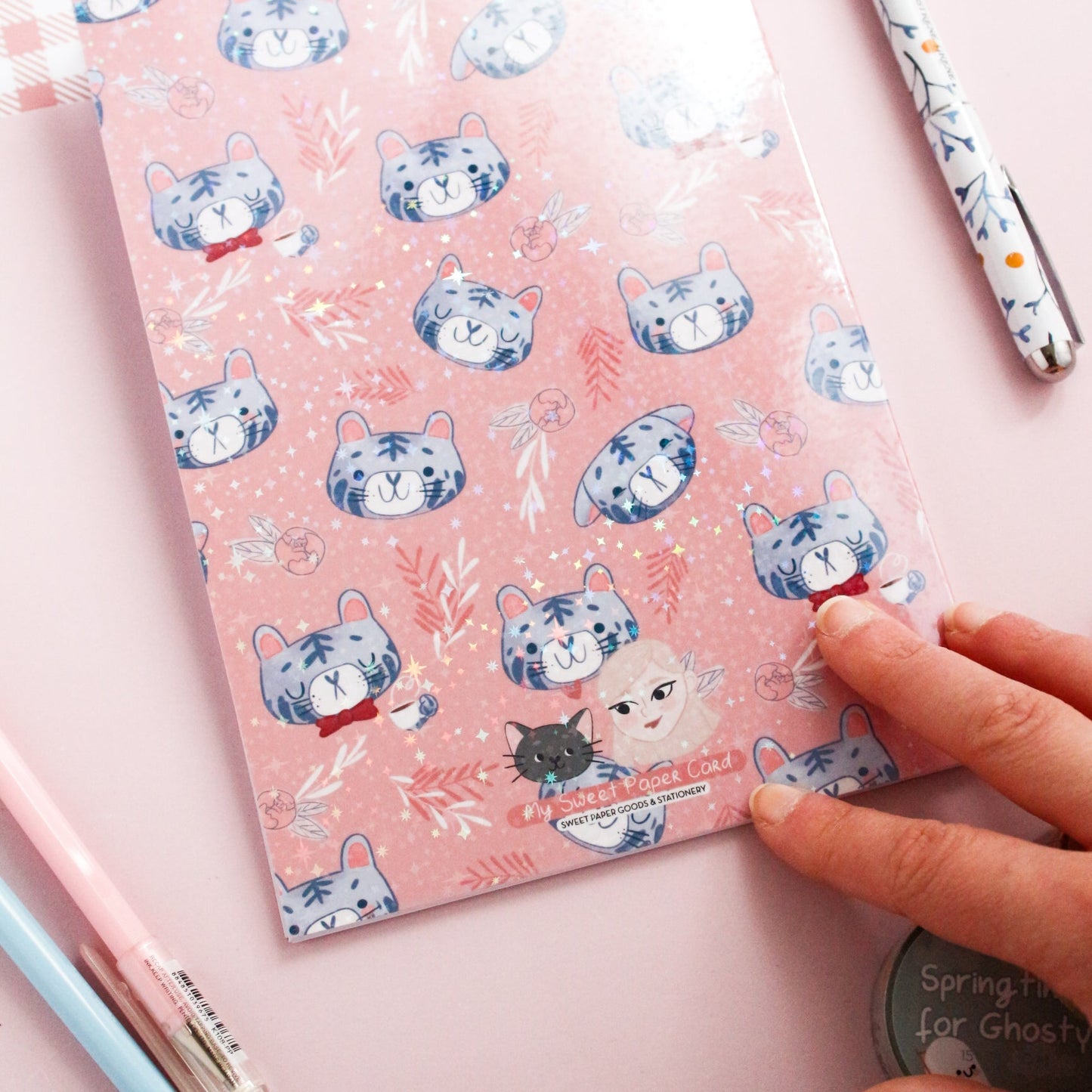 FIN DE SERIE - Carnet Holographique Chat et Tigre - Carnets mignons