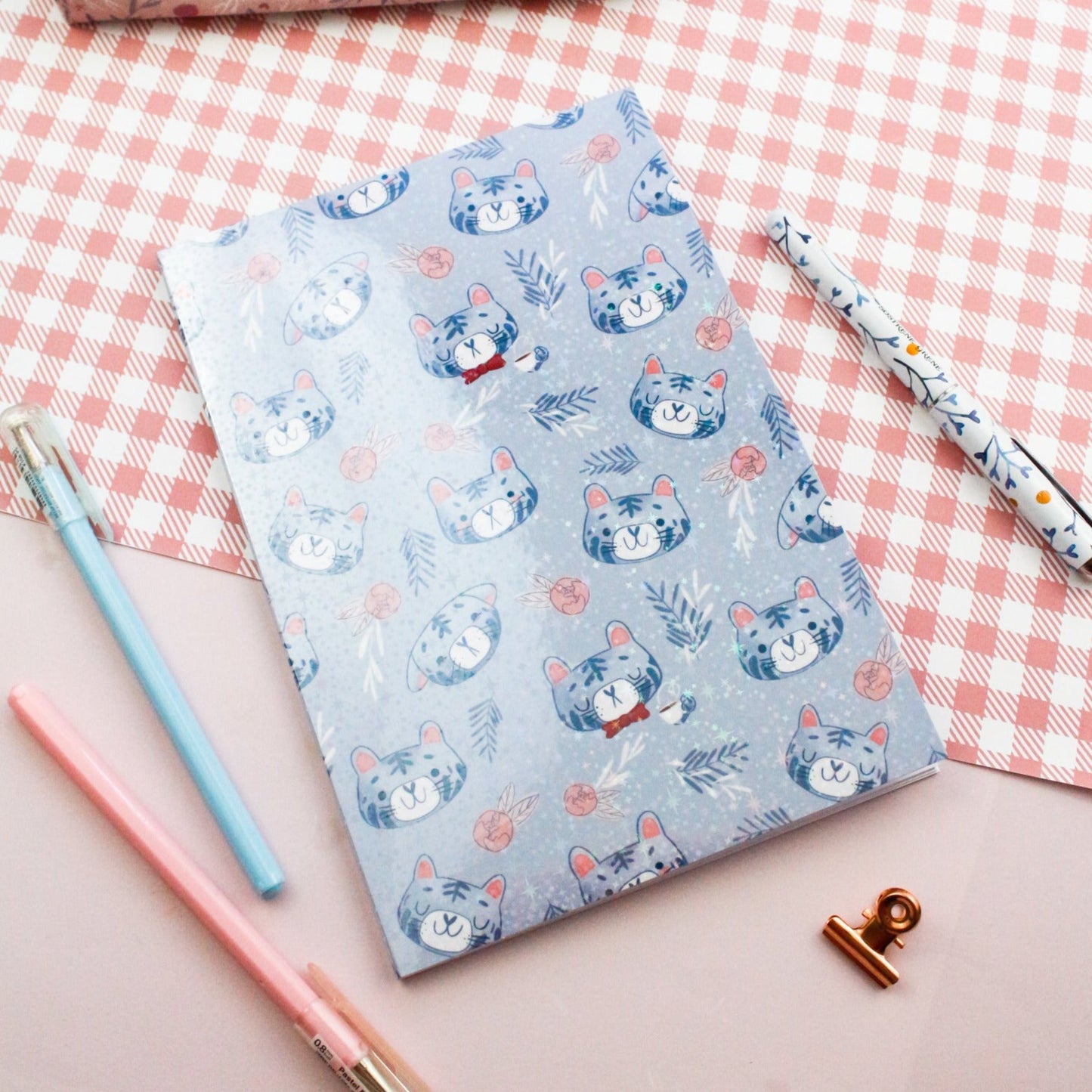 FIN DE SERIE - Carnet Holographique Chat et Tigre - Carnets mignons
