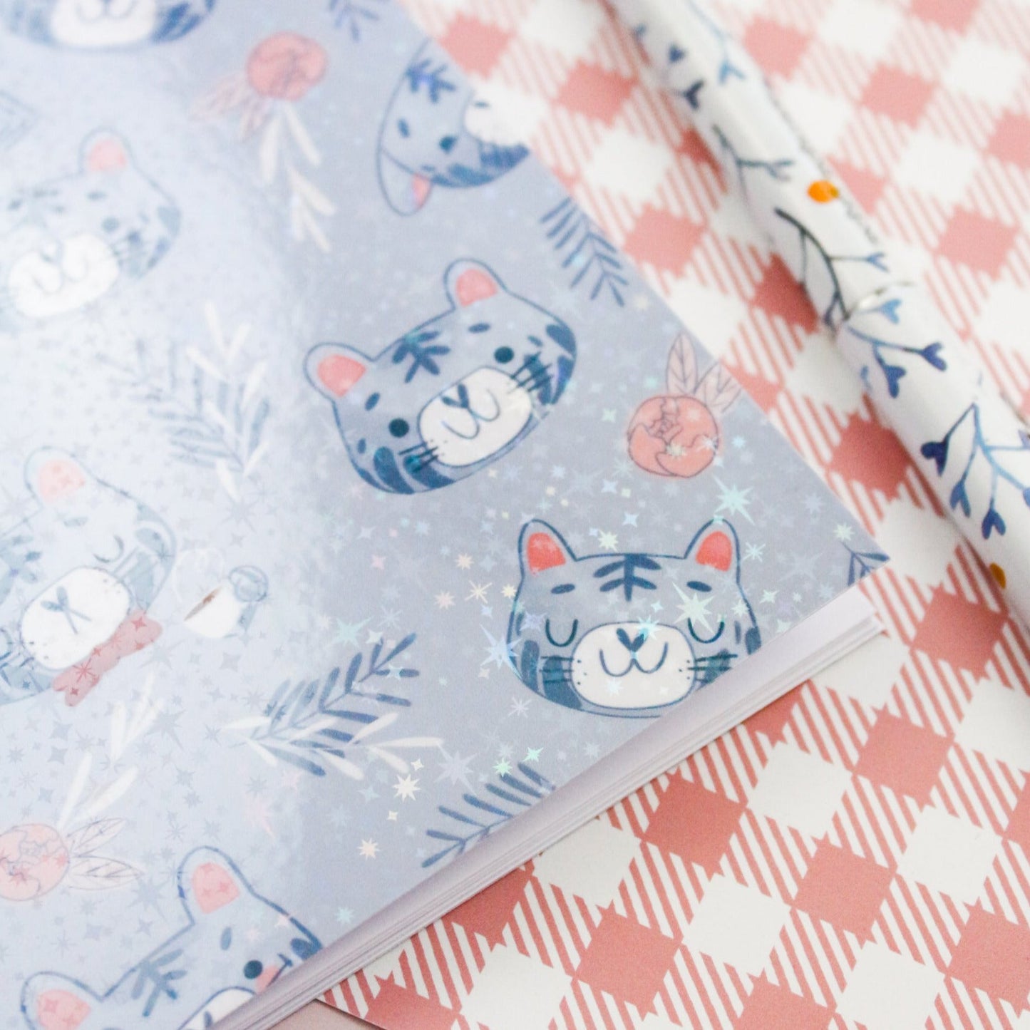 FIN DE SERIE - Carnet Holographique Chat et Tigre - Carnets mignons