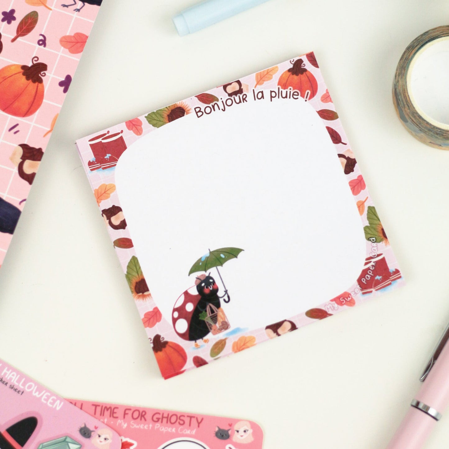 Bloc note coccinelle- Bonjour la pluie - Bloc-notes d'Automne