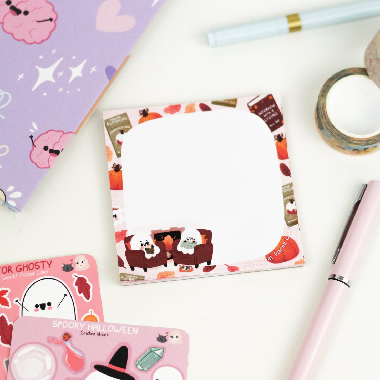 Ghosty Reading Time - Cute Halloween notepad