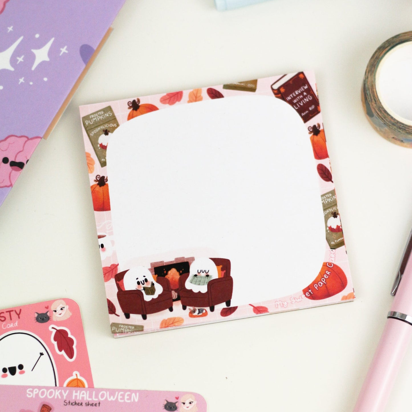 Ghosty Reading Time - Cute Halloween notepad