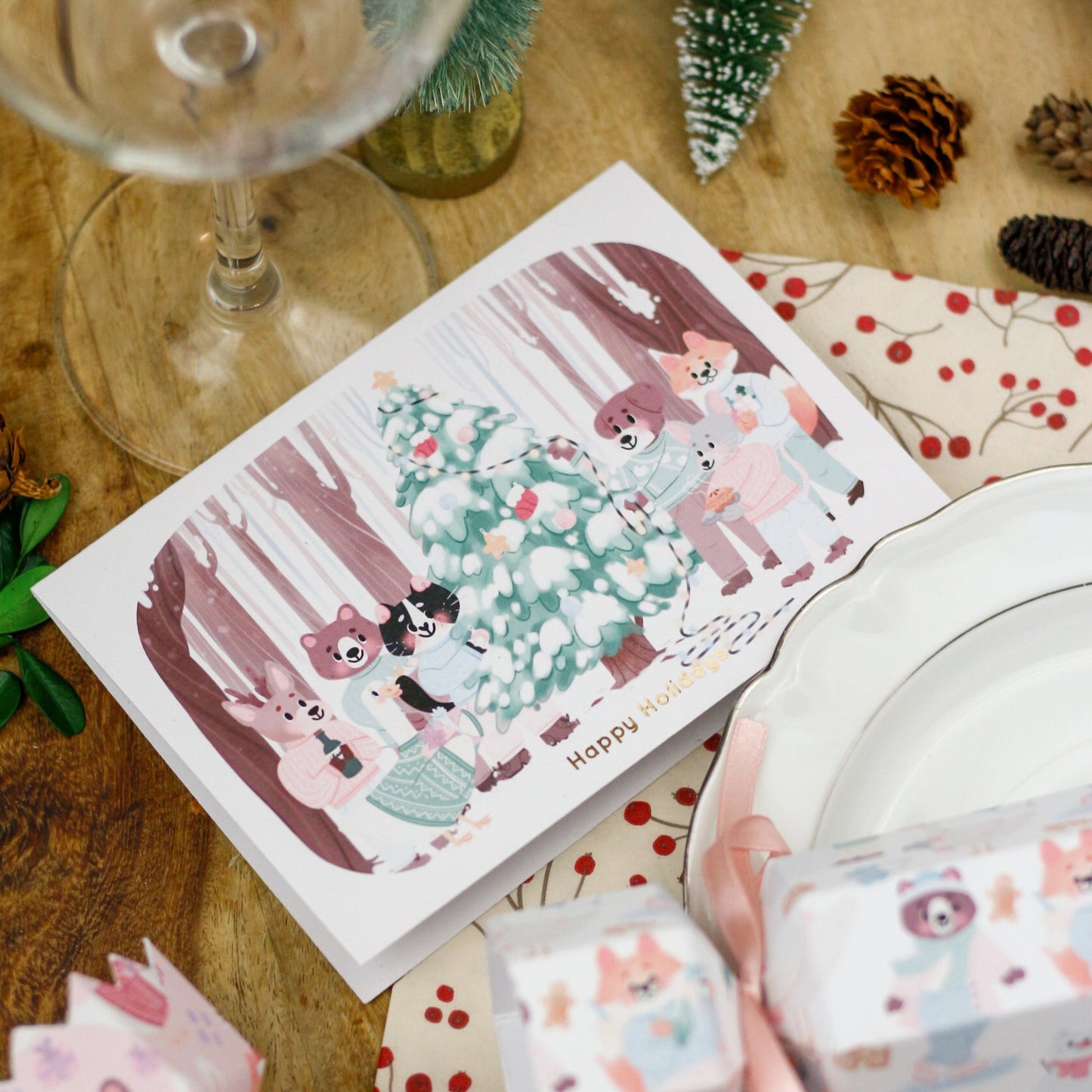 vegan christmas greeting card