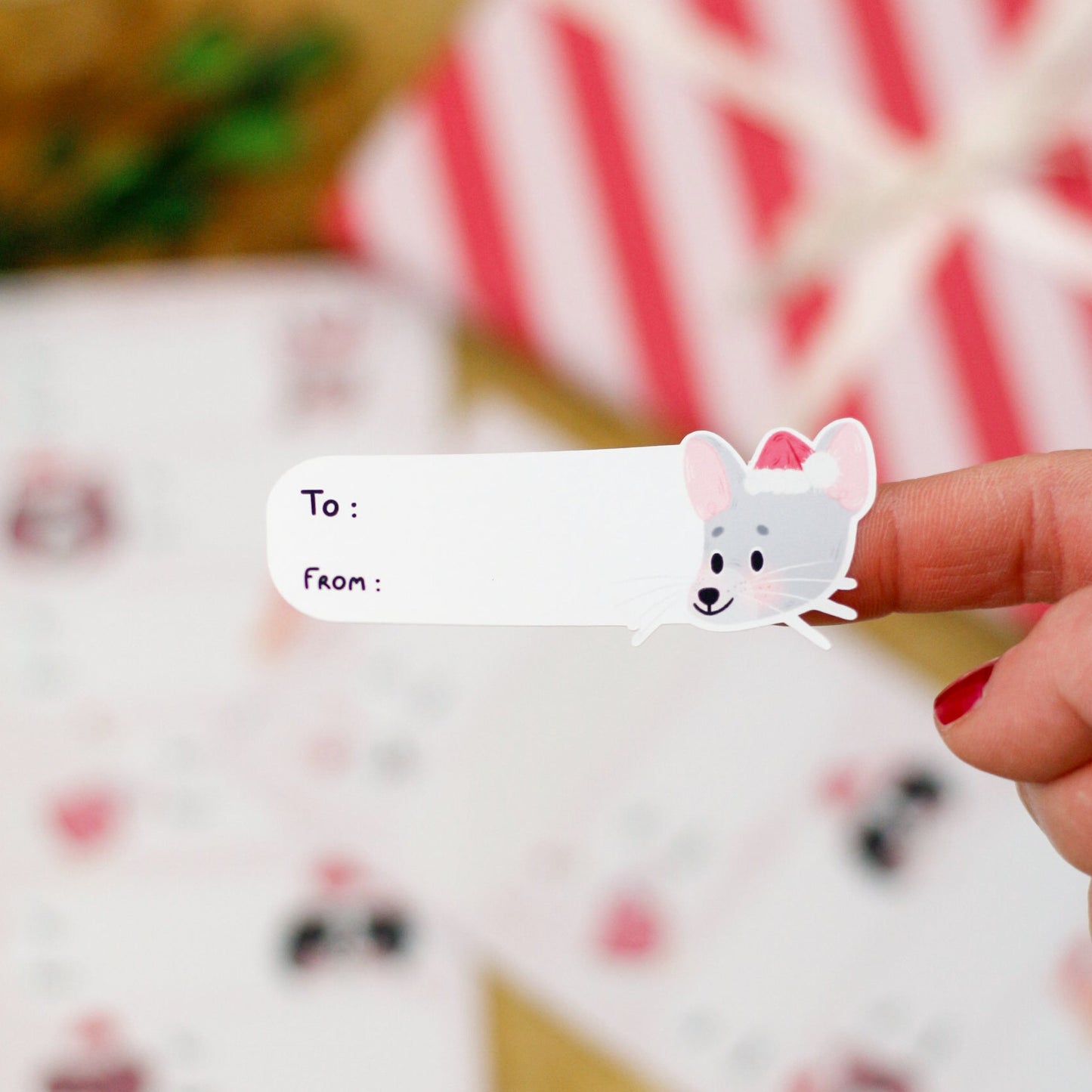 cute mouse gift tag stickers