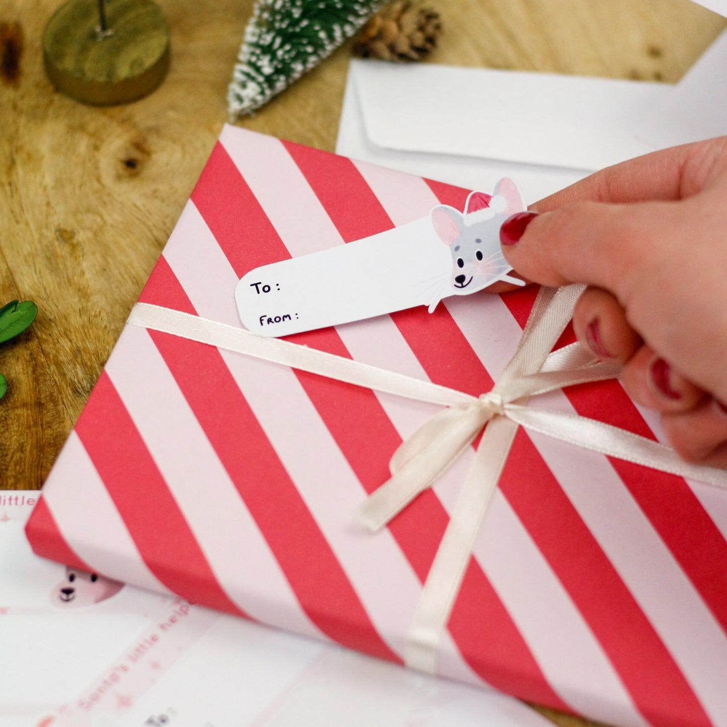 cute animal christmas gift label stickers