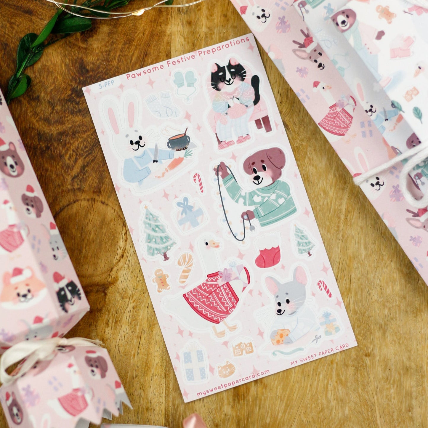 cute secret santa gift christmas stickers sheet
