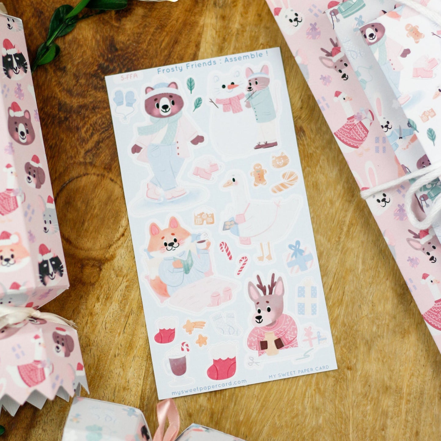 woodland animal winter stickers sheet