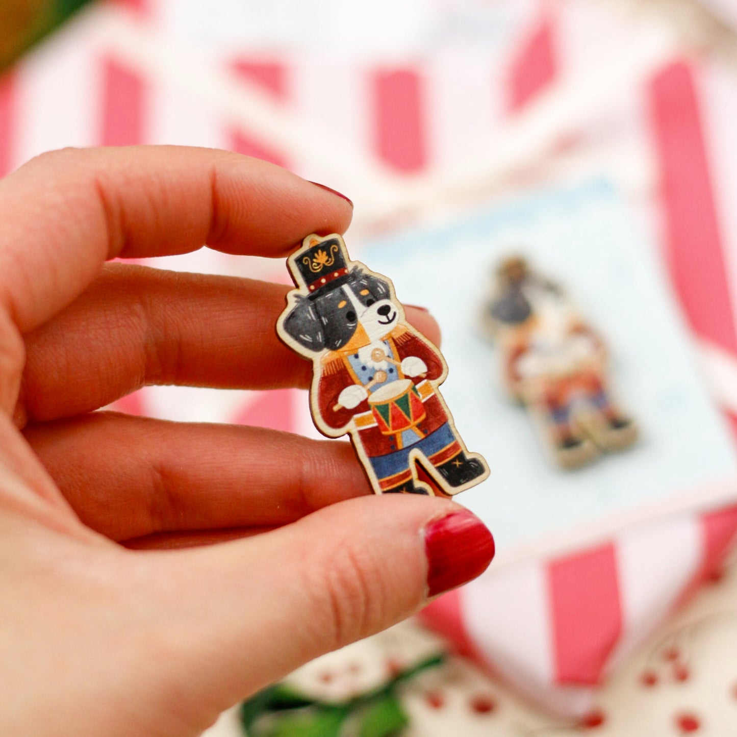 wooden pin's christmas gift for dog lovers