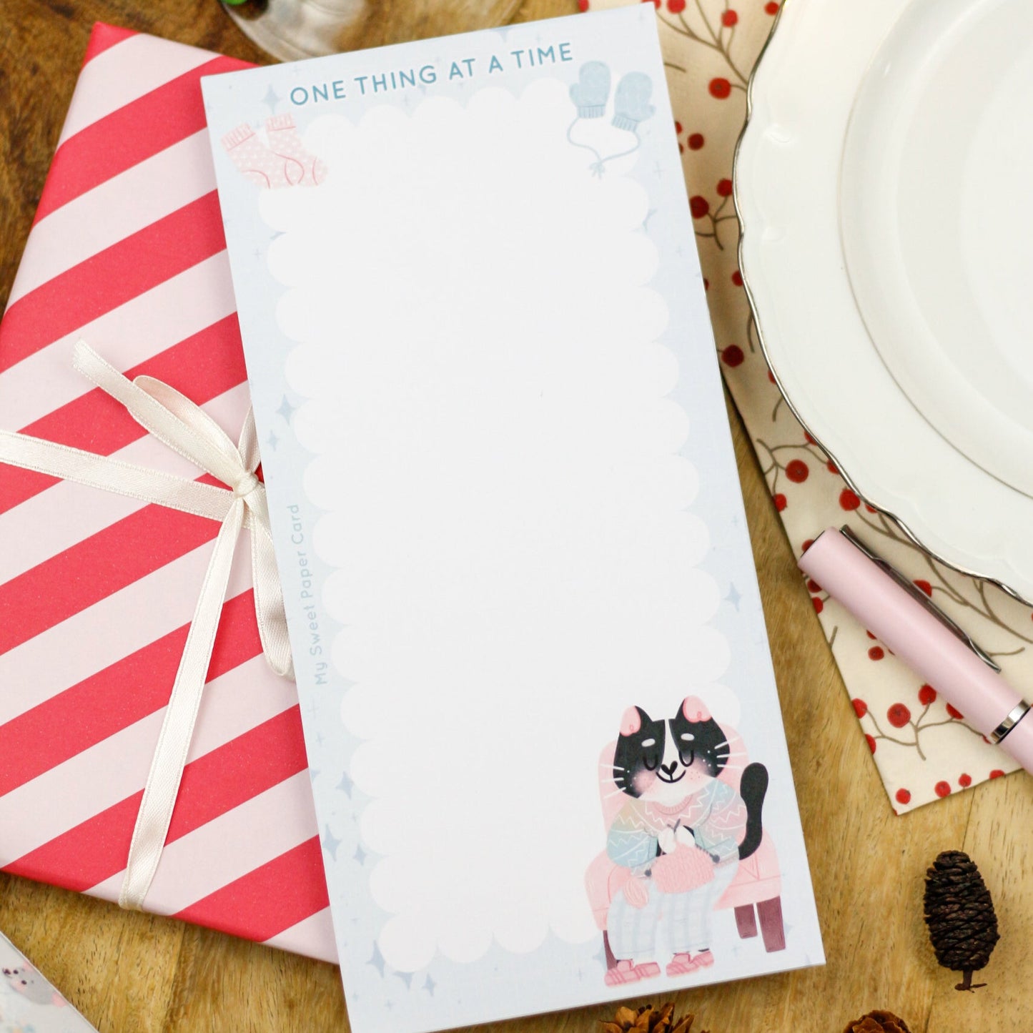 recycled paper notepad for cat lover