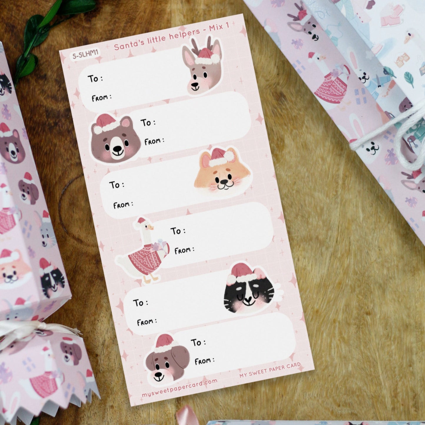 gift label animal stickers mix 1