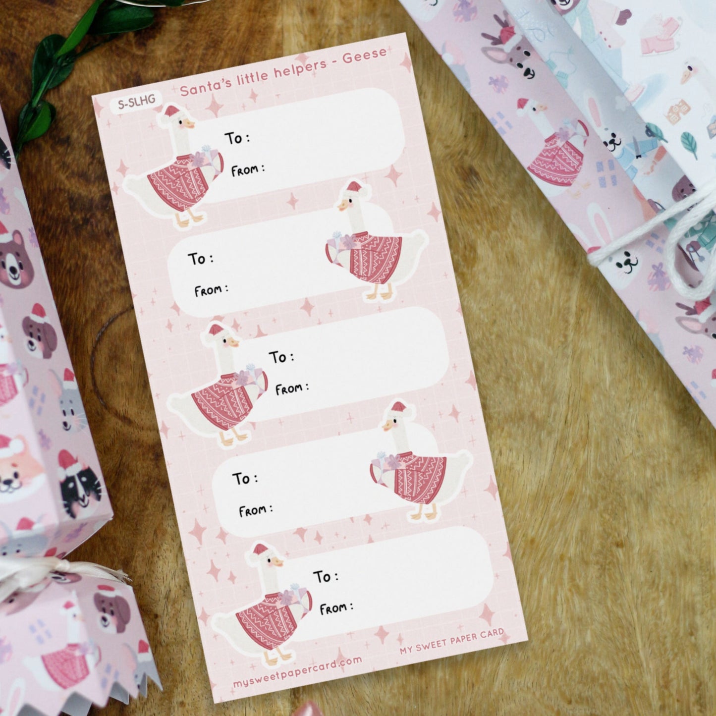 gift label animal stickers geese