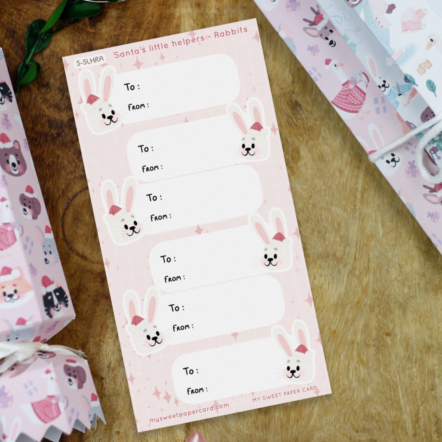 gift label animal stickers rabbits