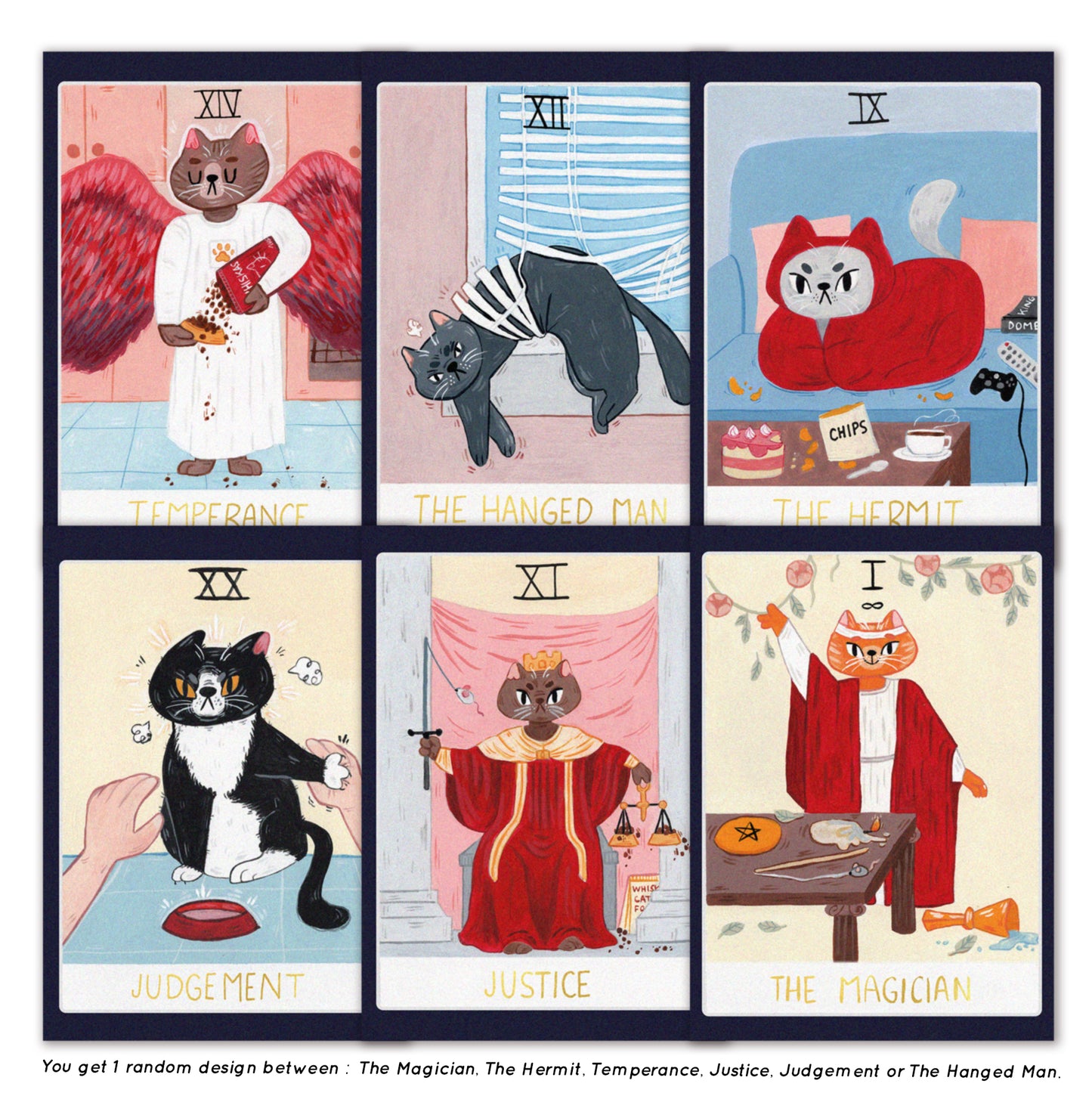 Tirage Mystère du Tarot des chats - A6 Prints