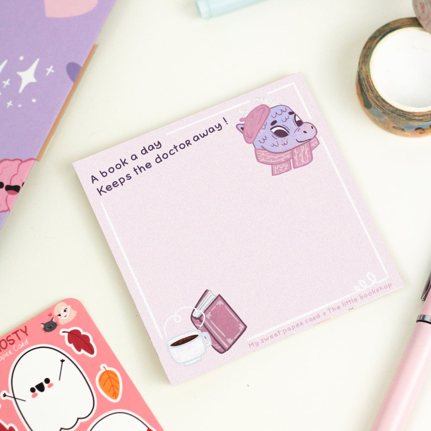 A book a day keeps the doctor away notepad - Book dragon notepad
