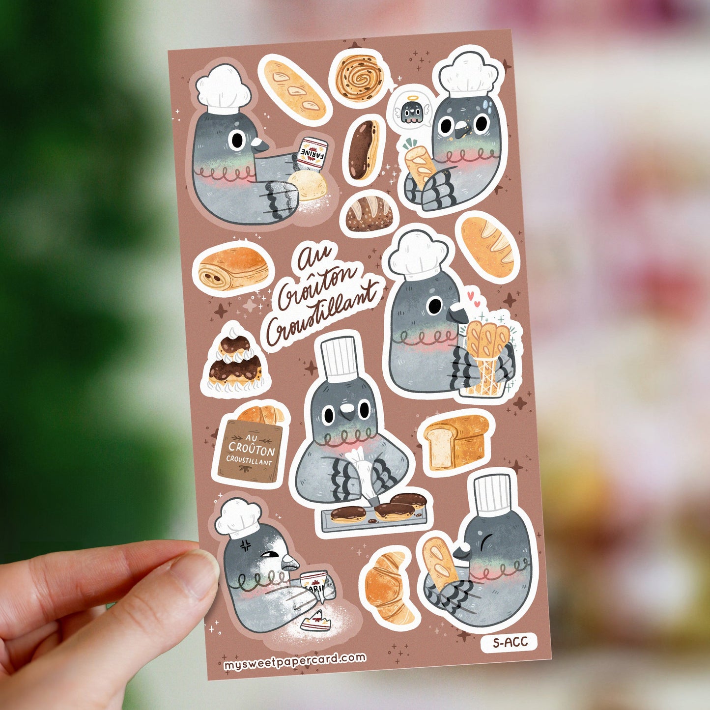 Pigeon bakery stickers - planner stickers