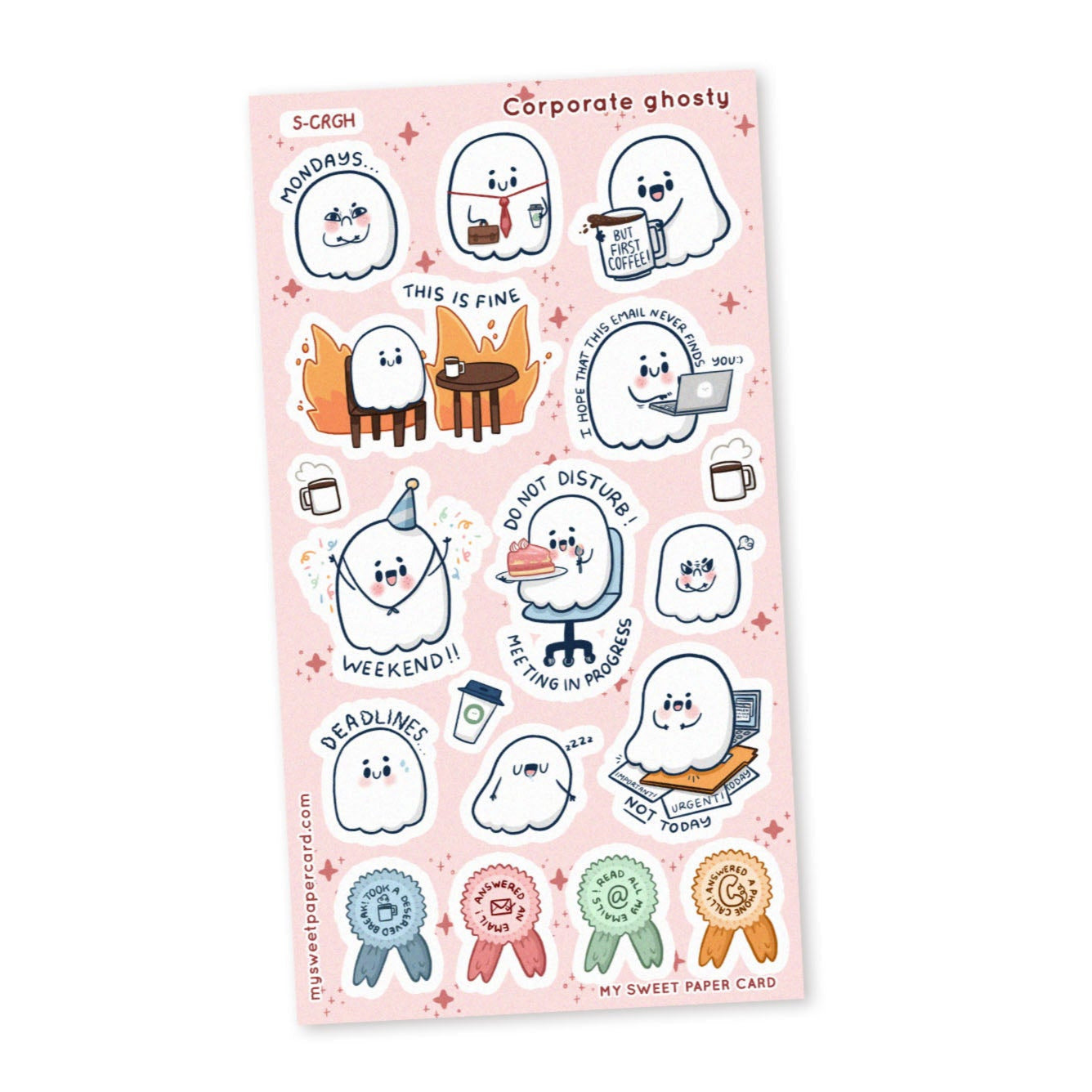 Corporate Ghost stickers sheet - Back to work stickers