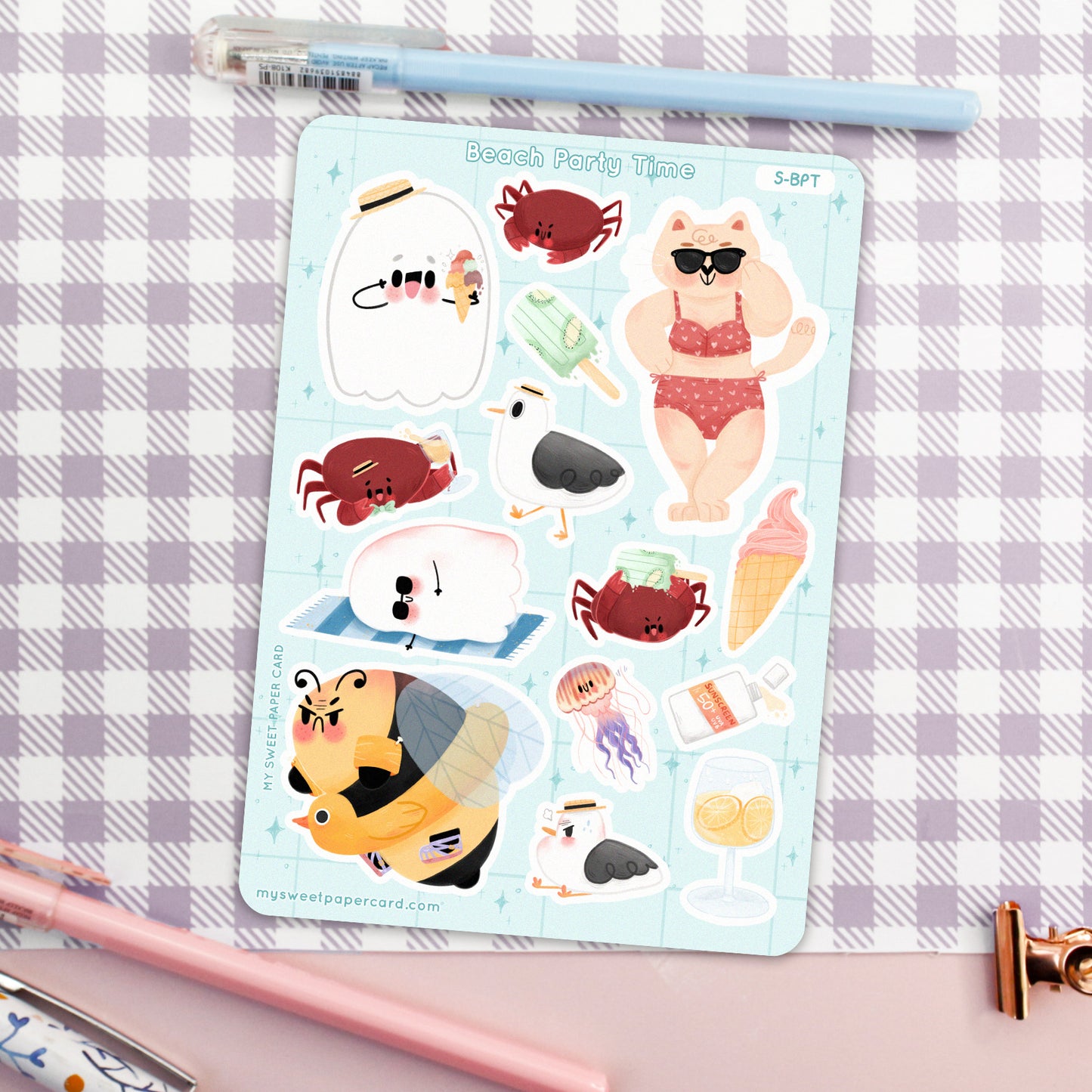 Summertime for Ghosty & Friends - Stickers planning de vacances