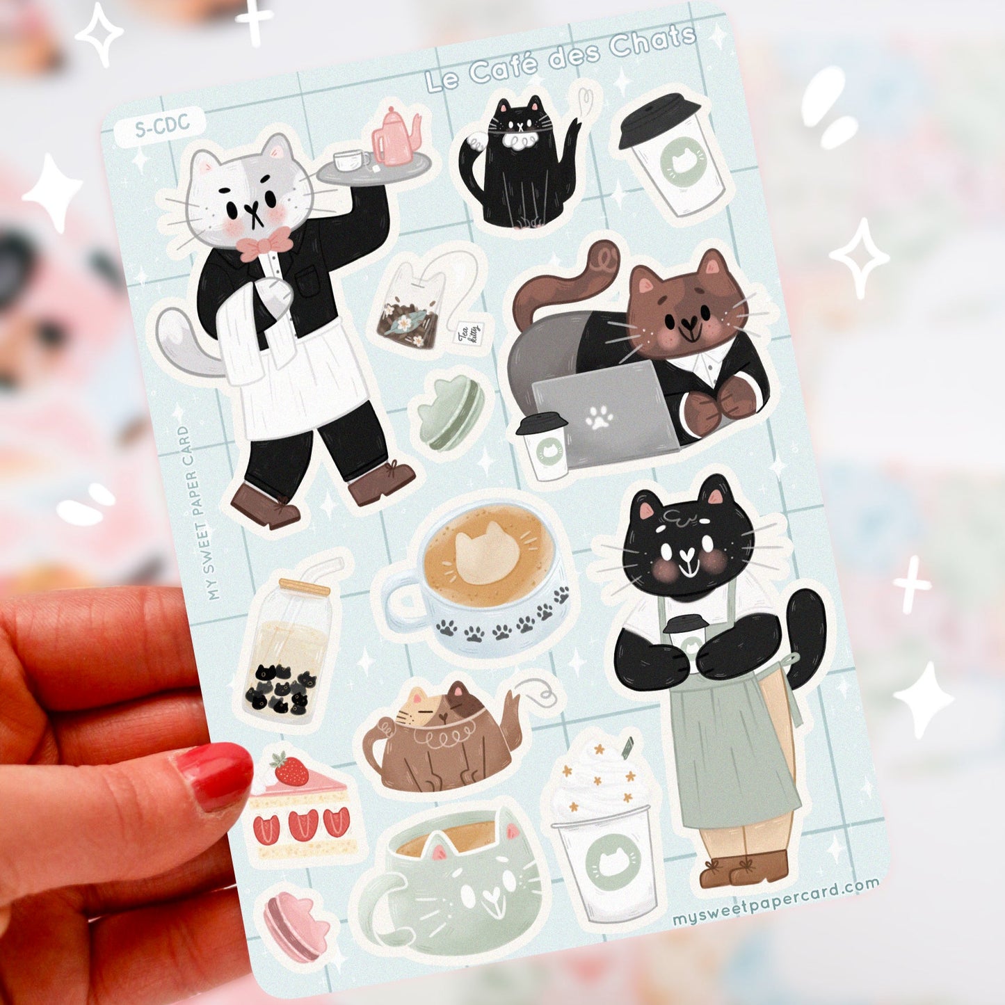 Le Café des Chats - Autocollants chat pour bullet journal