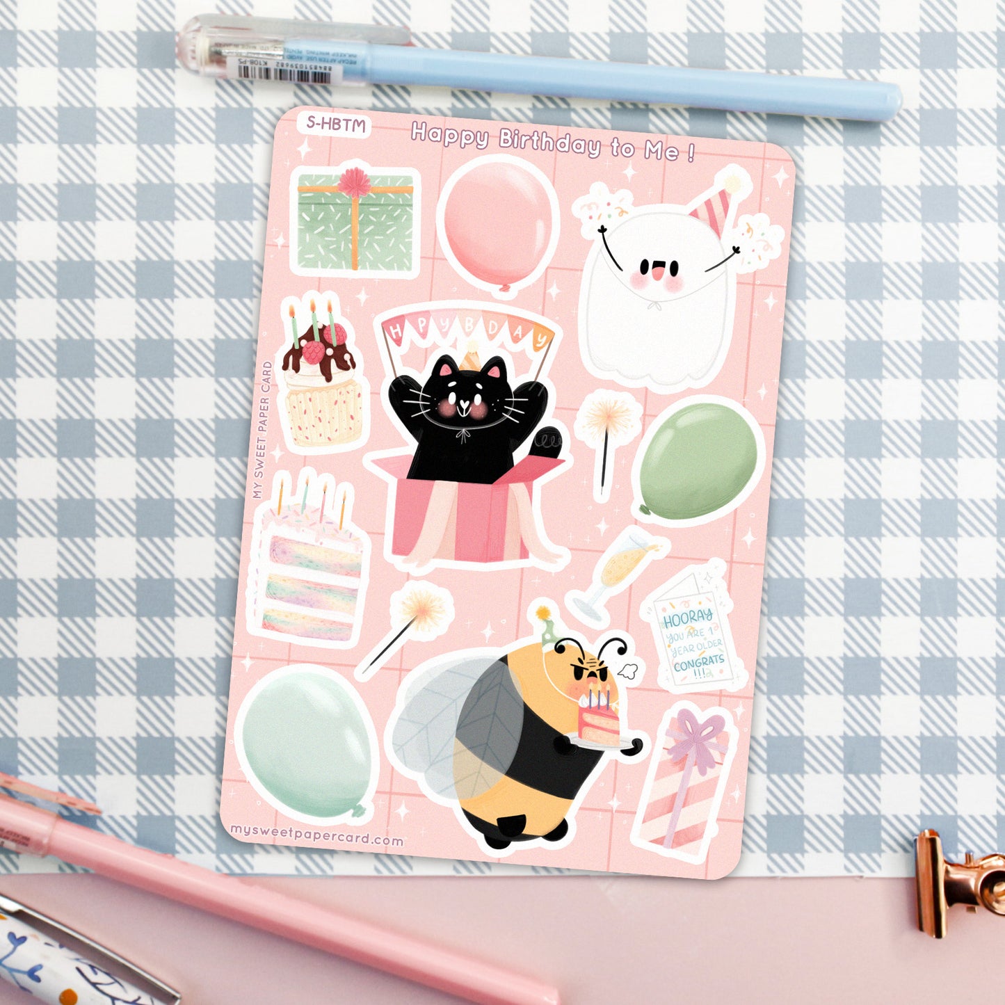 Happy Birthday to Me - Autocollants bullet journal Anniversaire