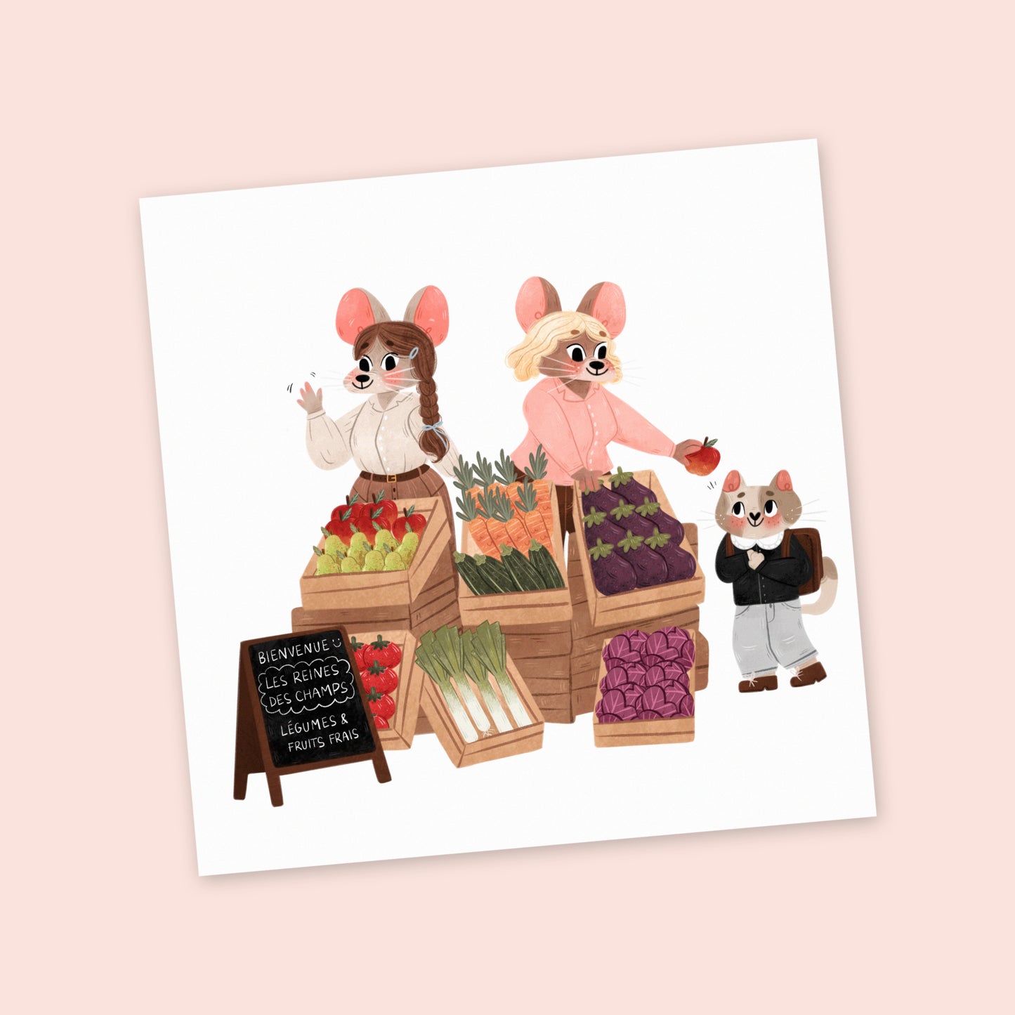 Bienvenue au Marché - Square Art Print