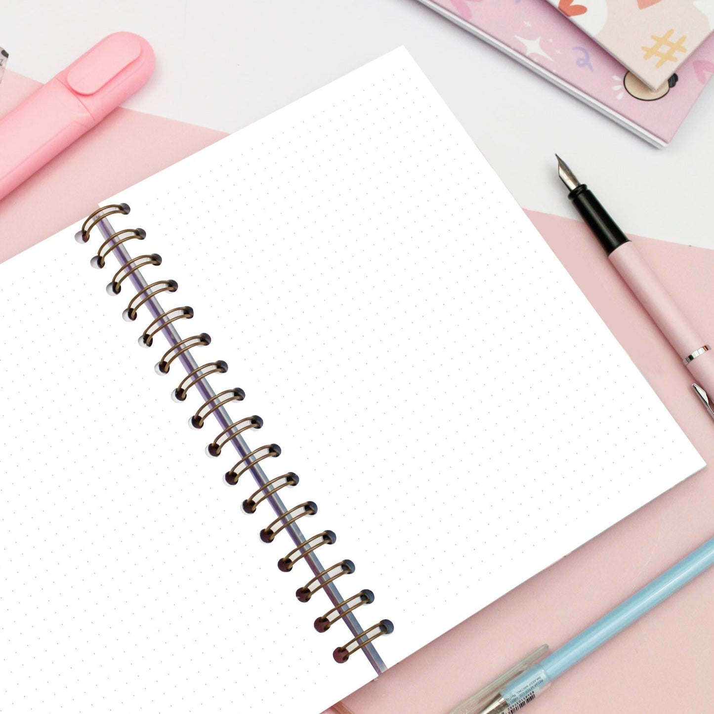 cute spiral bullet journal with dotted pages