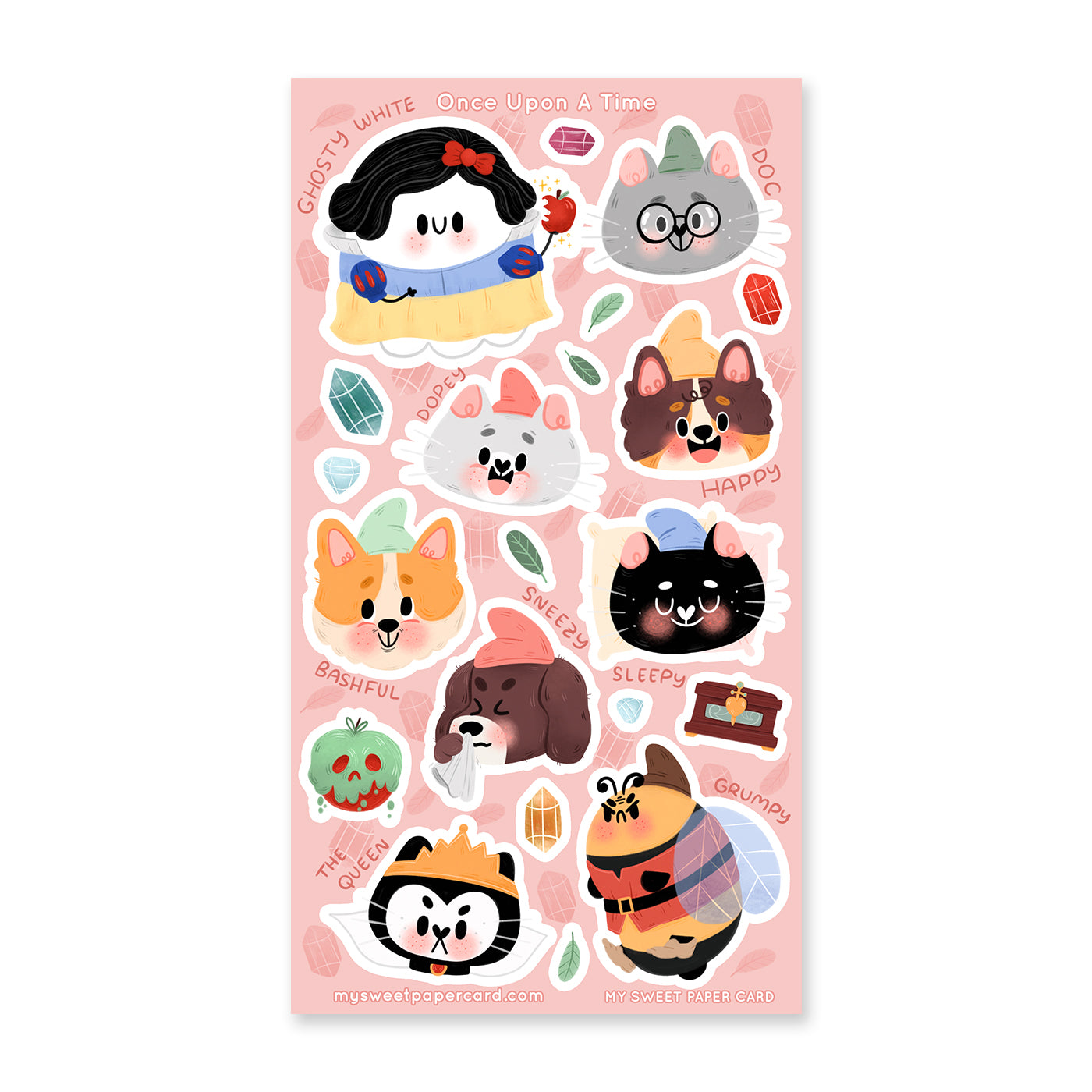 cute fairy tale stickers sheet