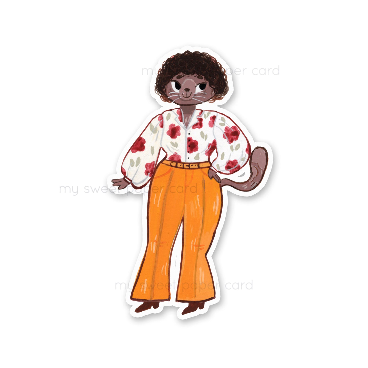 Chat année 1970 - Stickers Vinyl