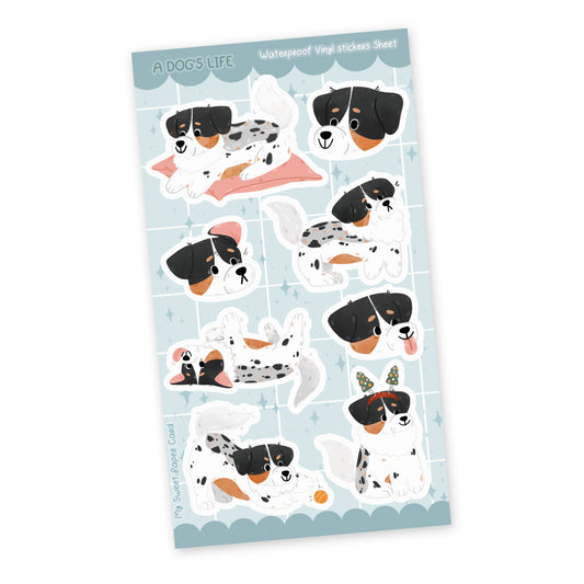 LAST CHANCE - A dog's life stickers sheet - 2022 advent calendar