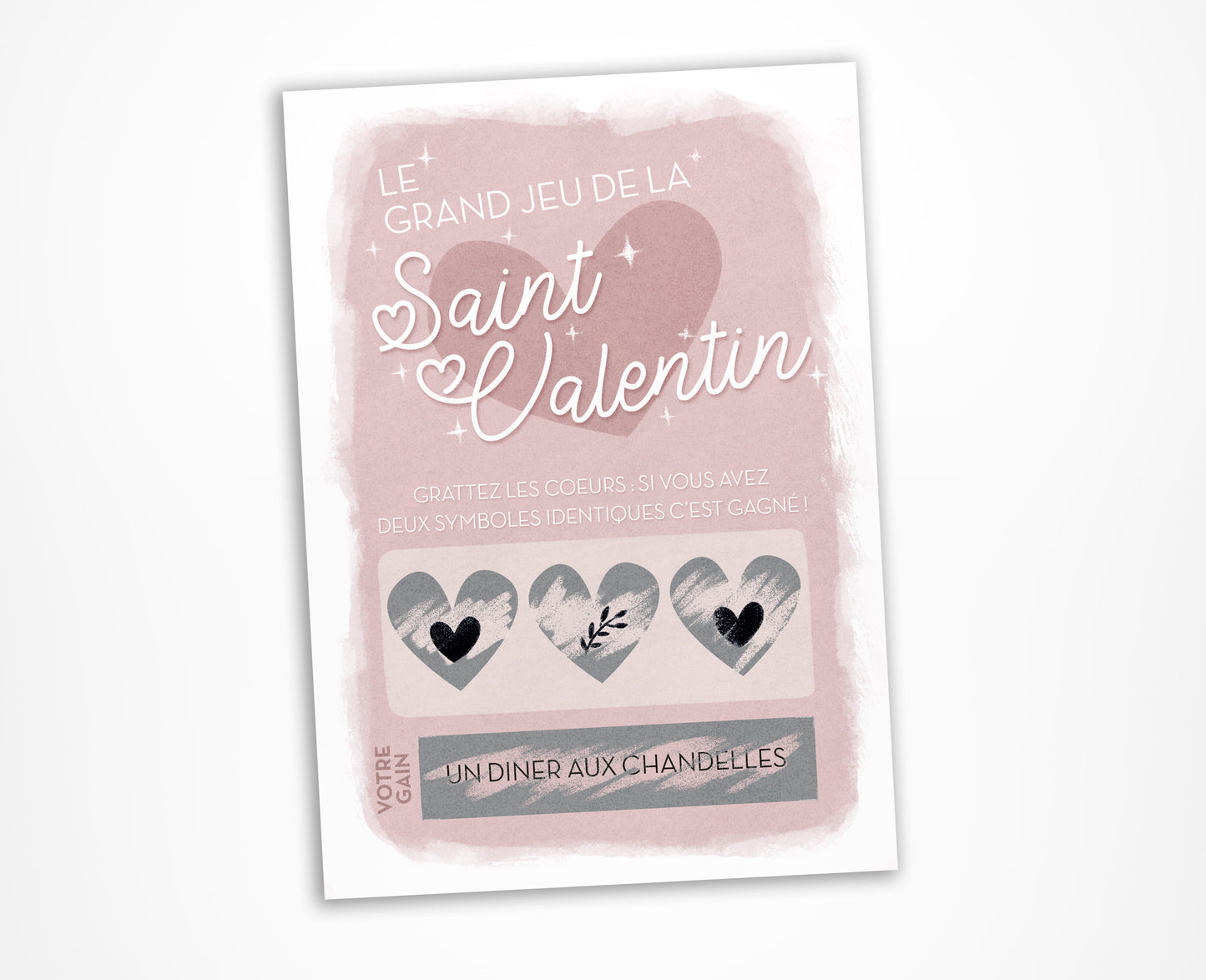 carte a gratter saint valentin pour un diner romantique