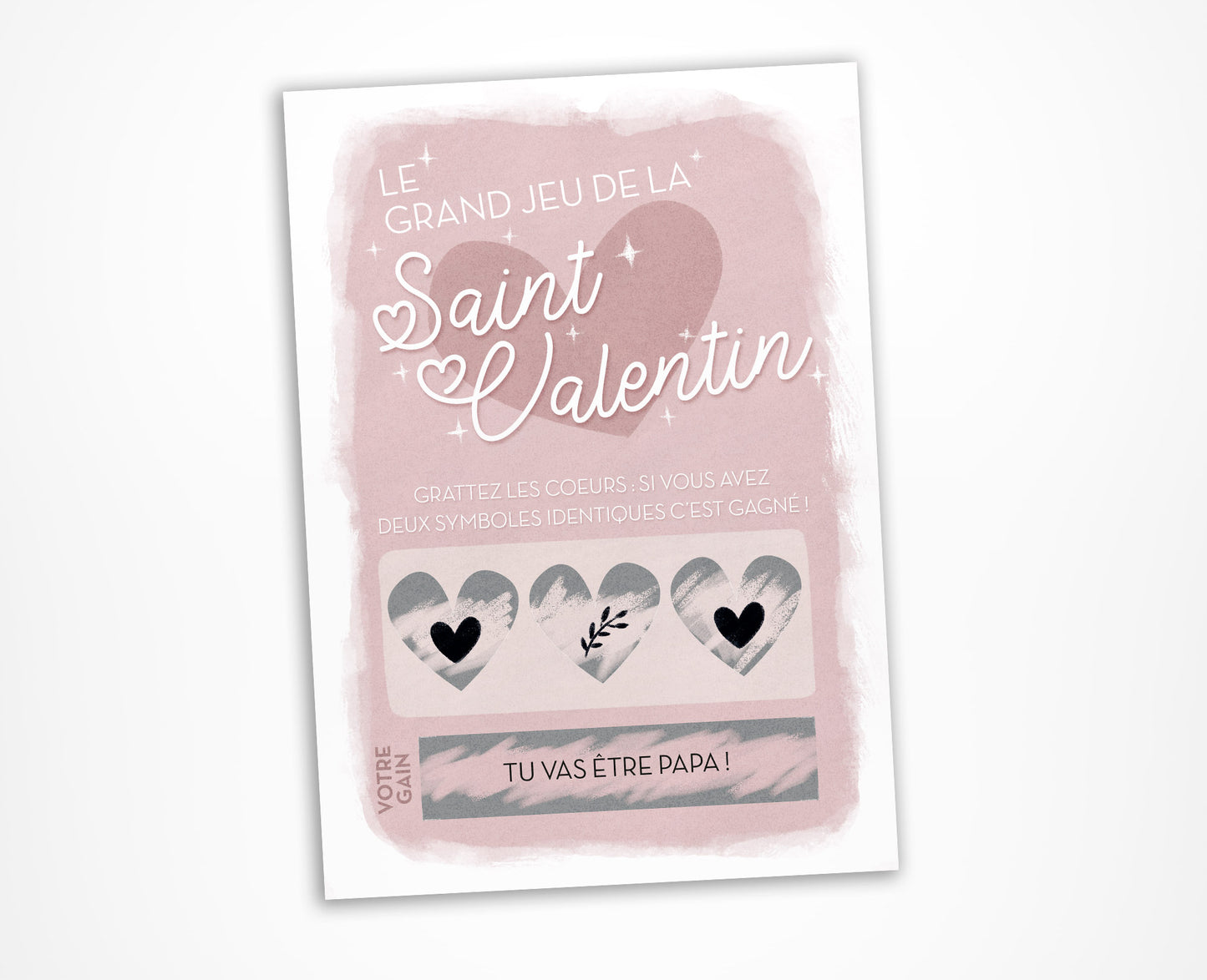 carte a gratter saint valentin pour annoncer naissance au futur papa
