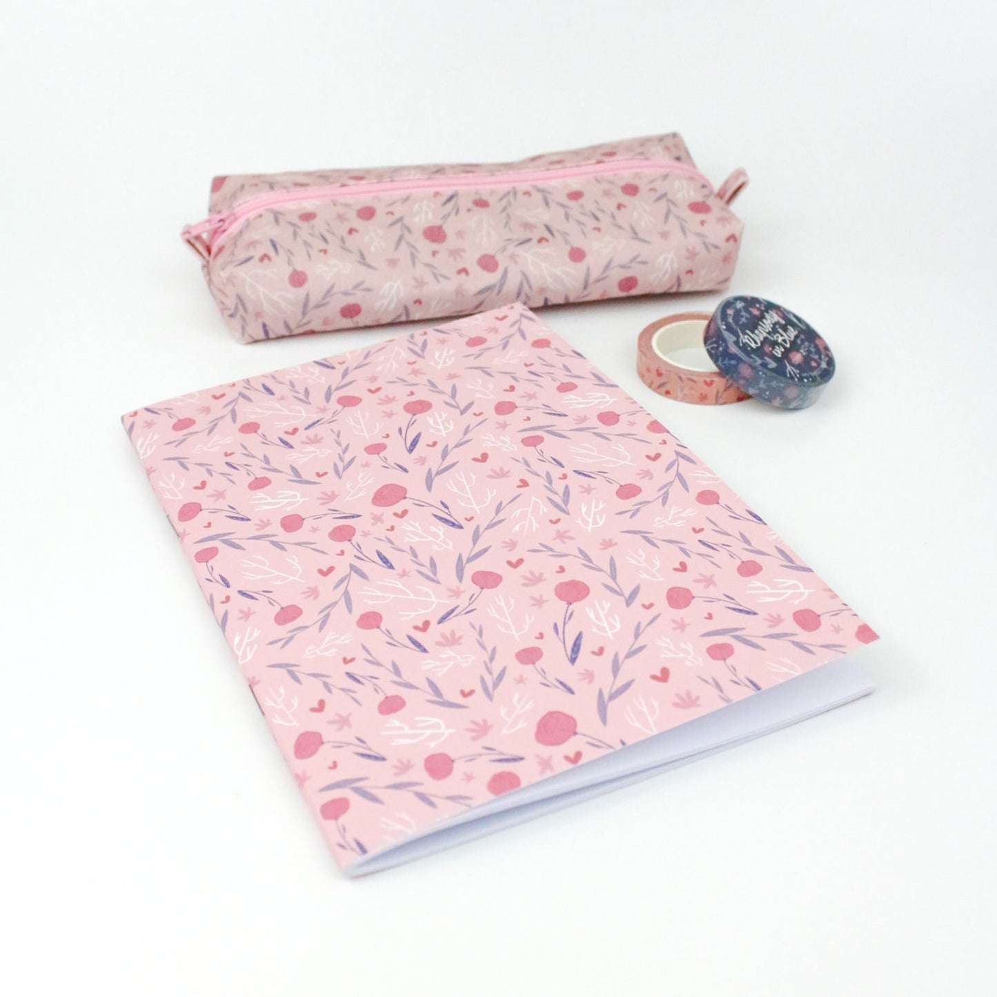 pink flower notebook
