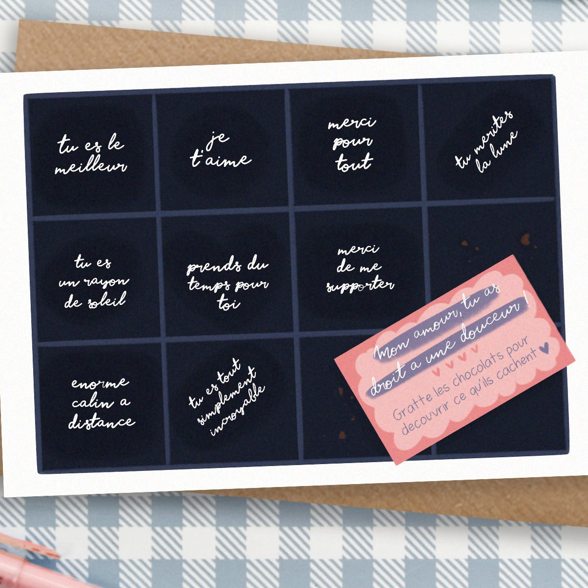 Scratch off chocolate box card - Funny mothers day card - Fathers day card
