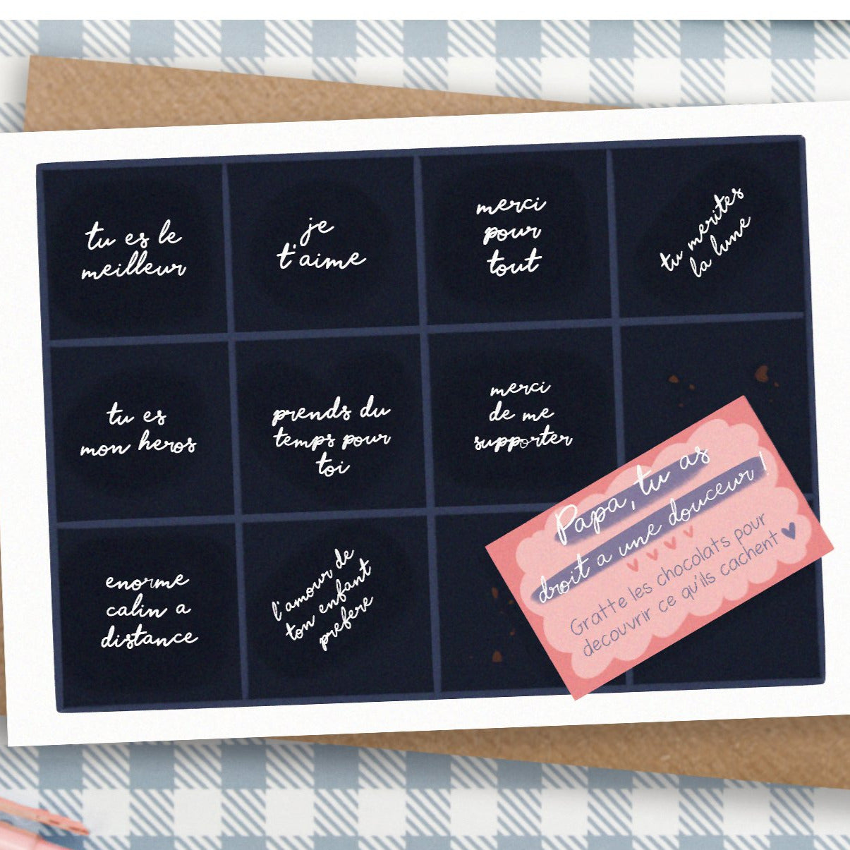 Scratch off chocolate box card - Funny mothers day card - Fathers day card
