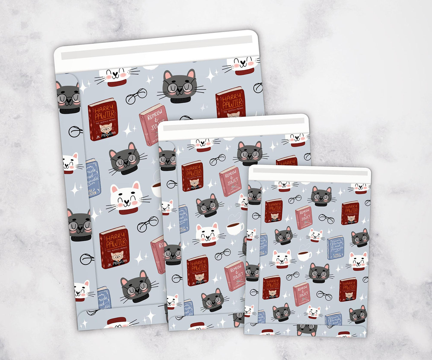 Sacs cadeaux de Noël pour amoureux des livres - Chats de Noël
