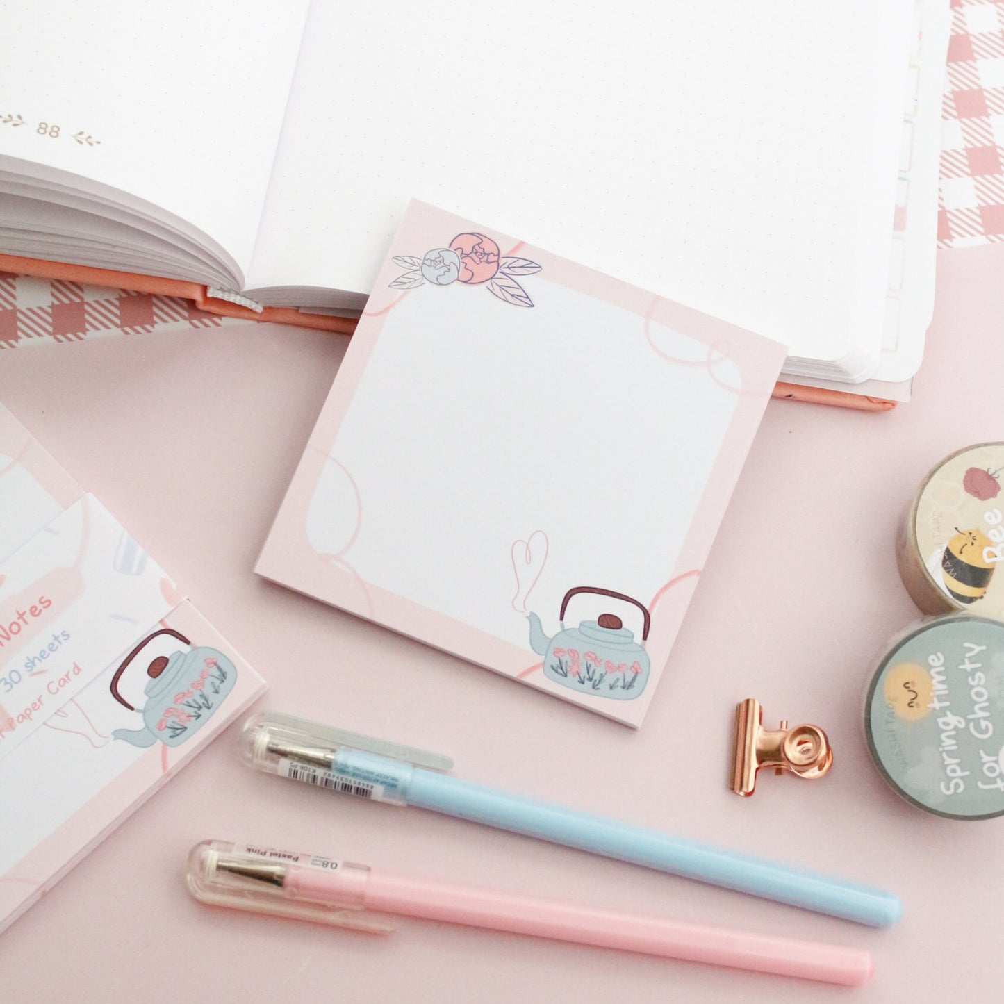 cute pink squared notepad