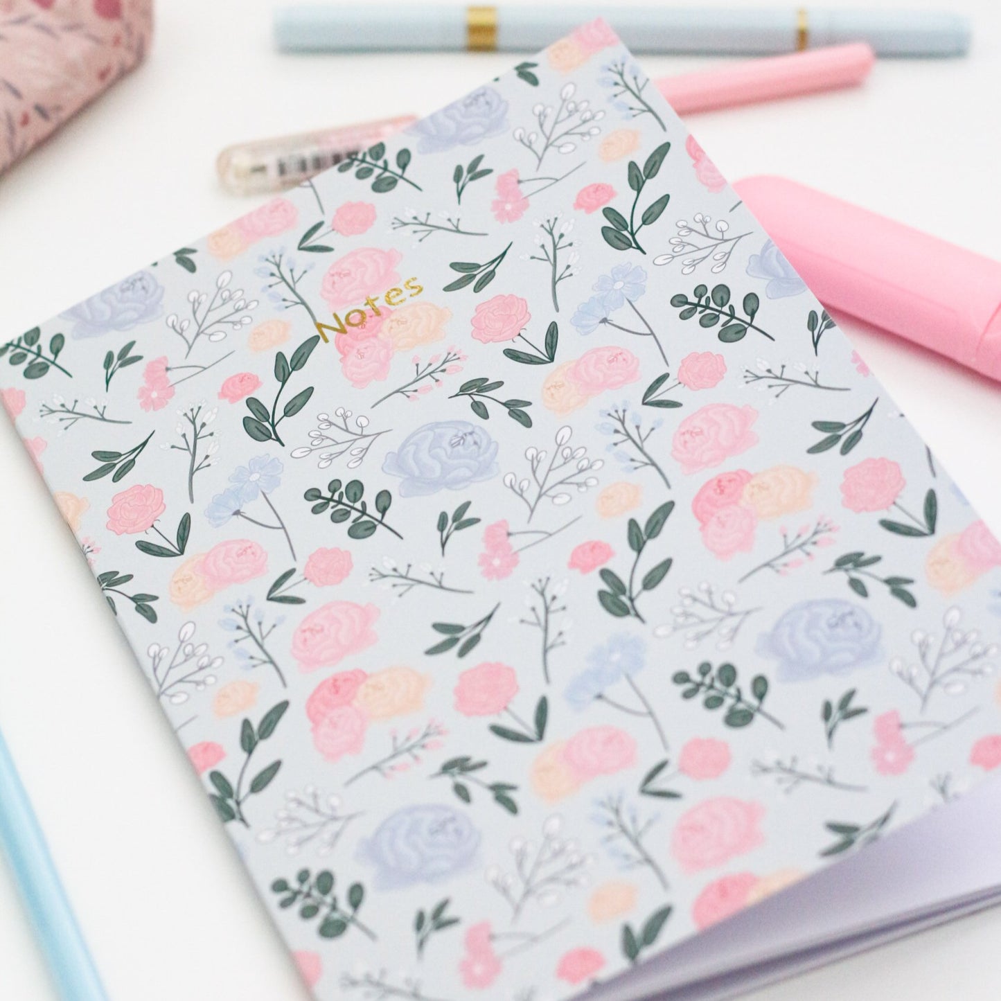 Carnet à fleurs pastel - Carnets mignons
