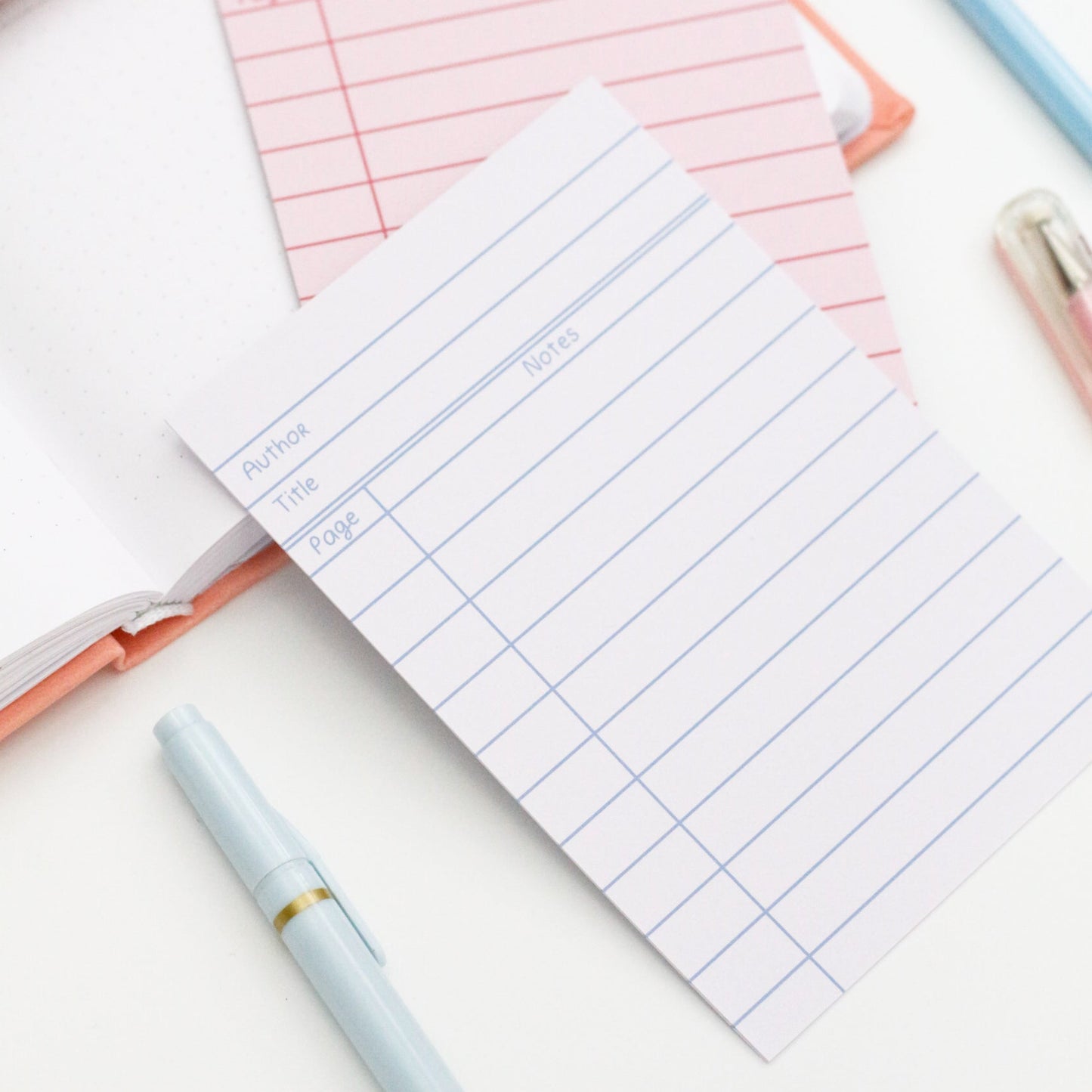 library card notepad