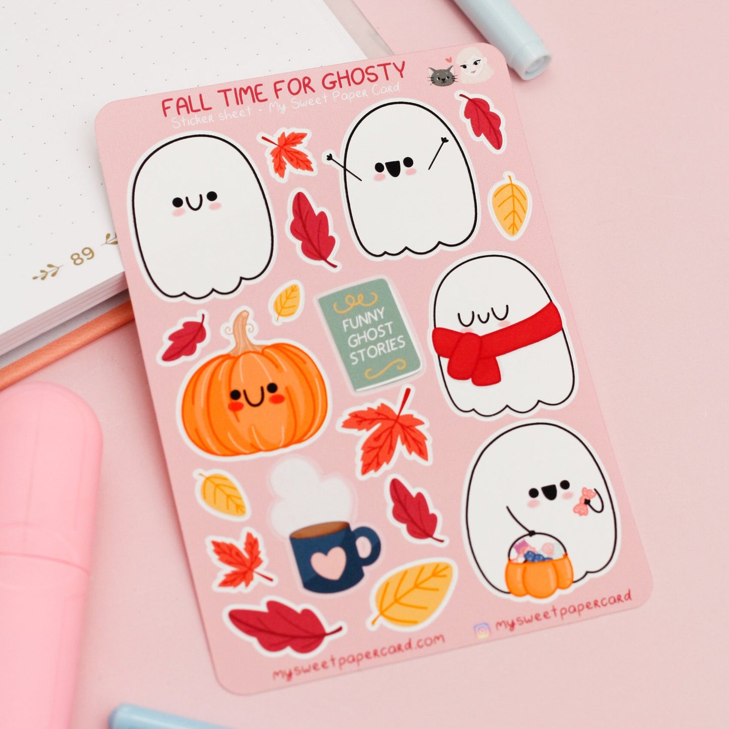 fall stickers little ghost