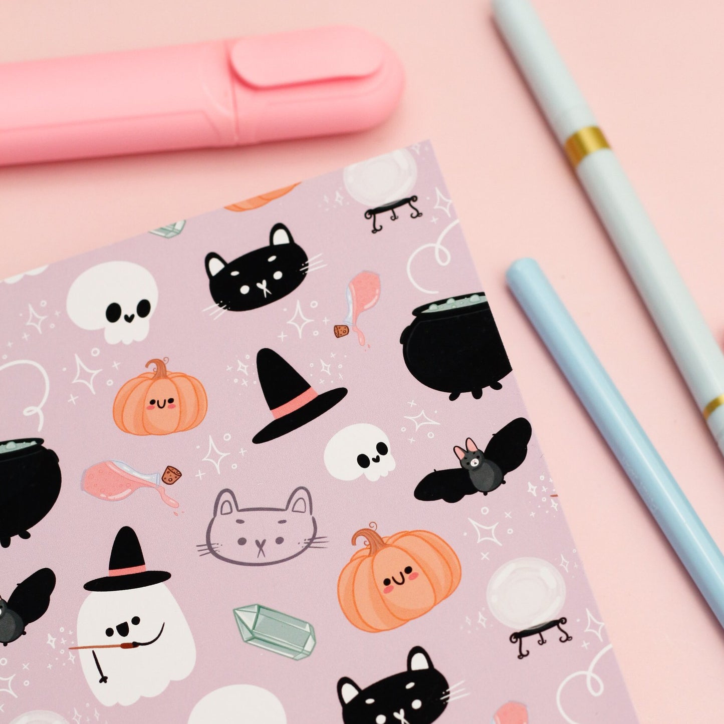 halloween pattern kawaii notebook