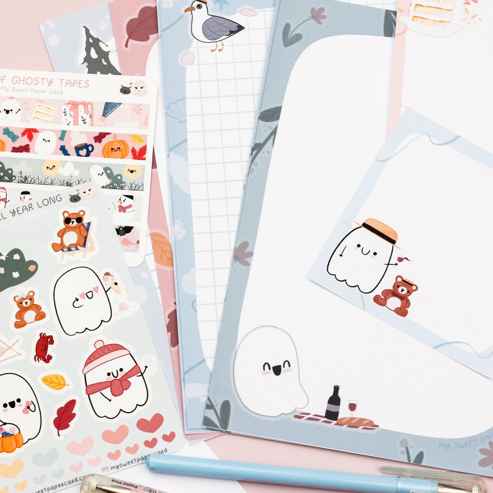 ghost writing paper set