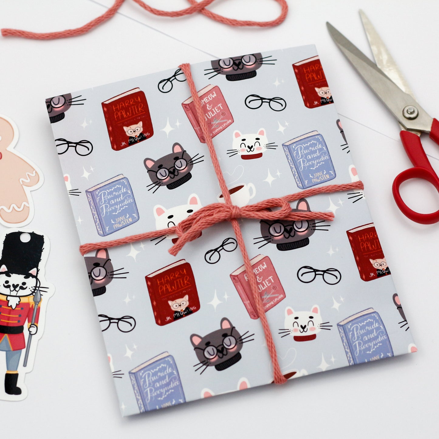 Sacs cadeaux de Noël pour amoureux des livres - Chats de Noël