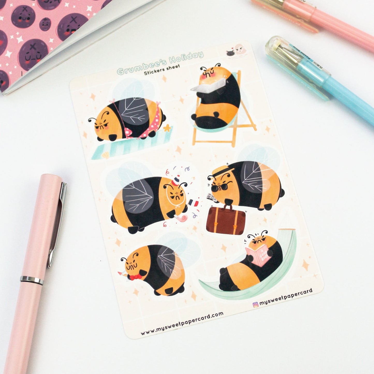 Autocollants Grumbee Holiday - Stickers bullet journal été