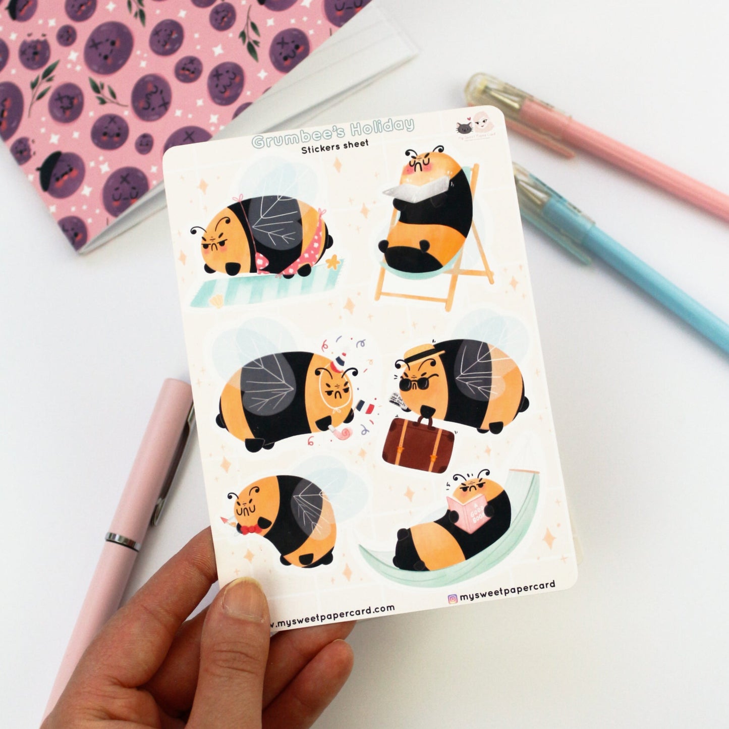 Autocollants Grumbee Holiday - Stickers bullet journal été