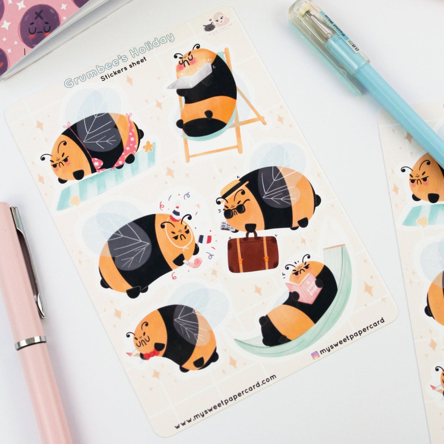 Autocollants Grumbee Holiday - Stickers bullet journal été